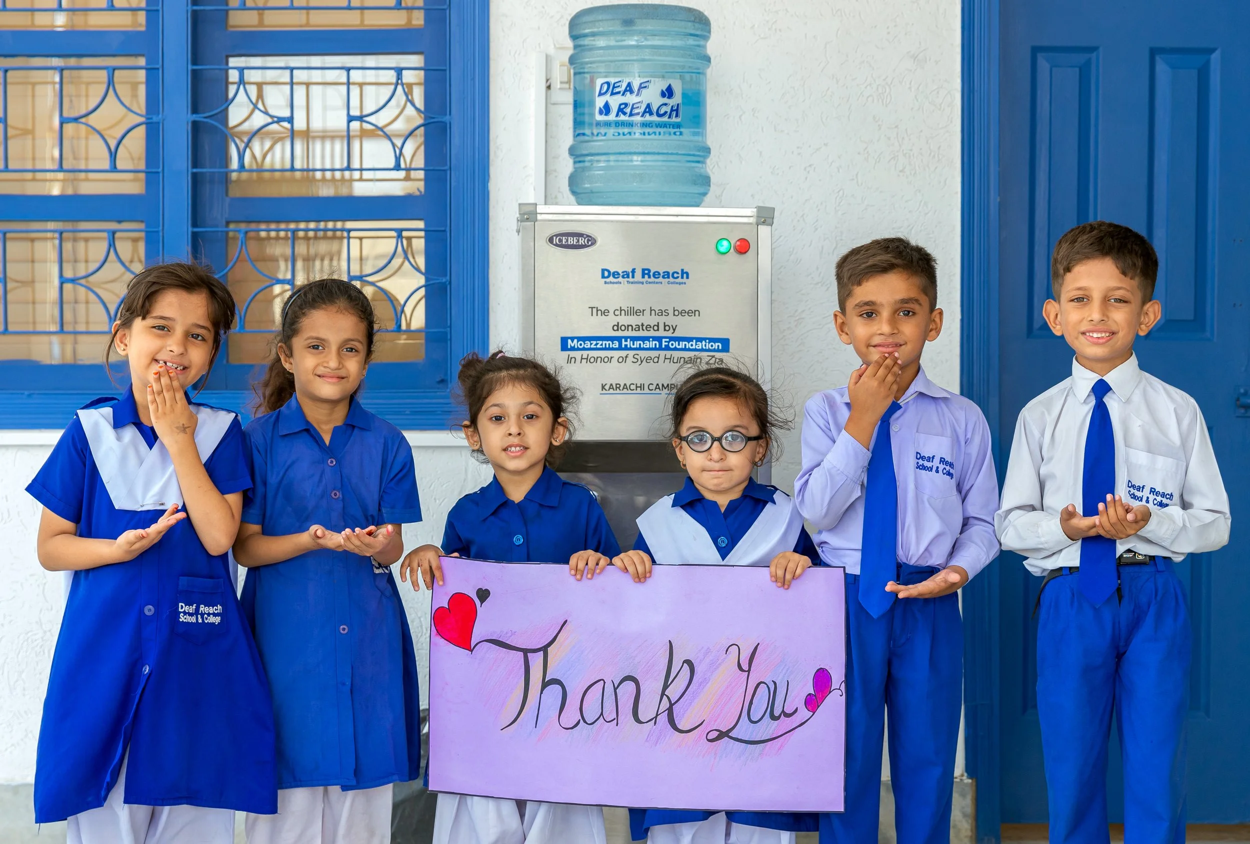 Moazzma Hunain Foundation- impact in Pakistan for Dead Reach Campuses across Pakistan. Donated water chillers for multiple campuses