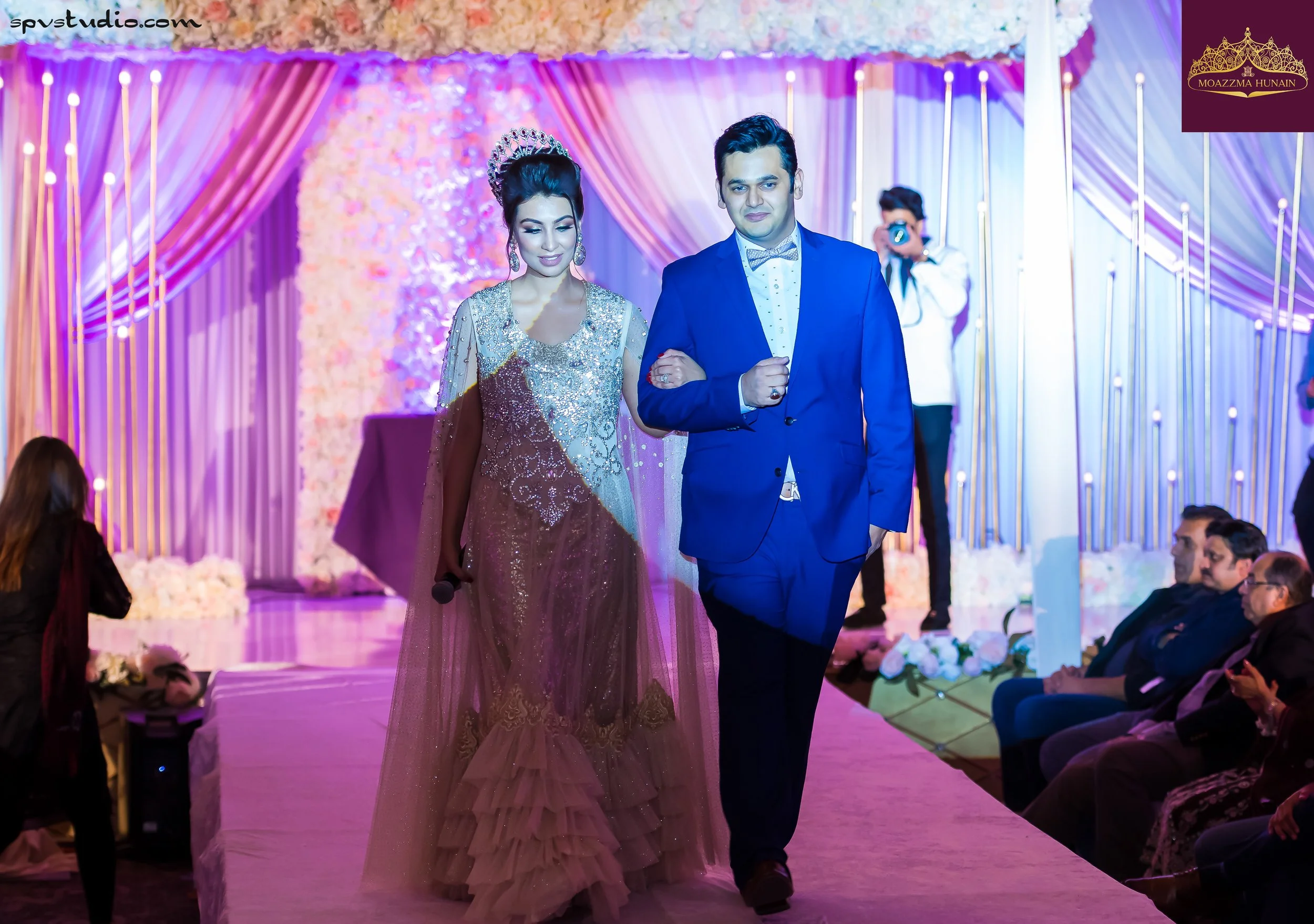 Moazzma Hunain of Moazzma Hunain Entertainment walks the stage of her show Desi Wedding Wonderland in 2019. A show organized for the public in Dallas, TX by Moazzma Hunain Entertainment.