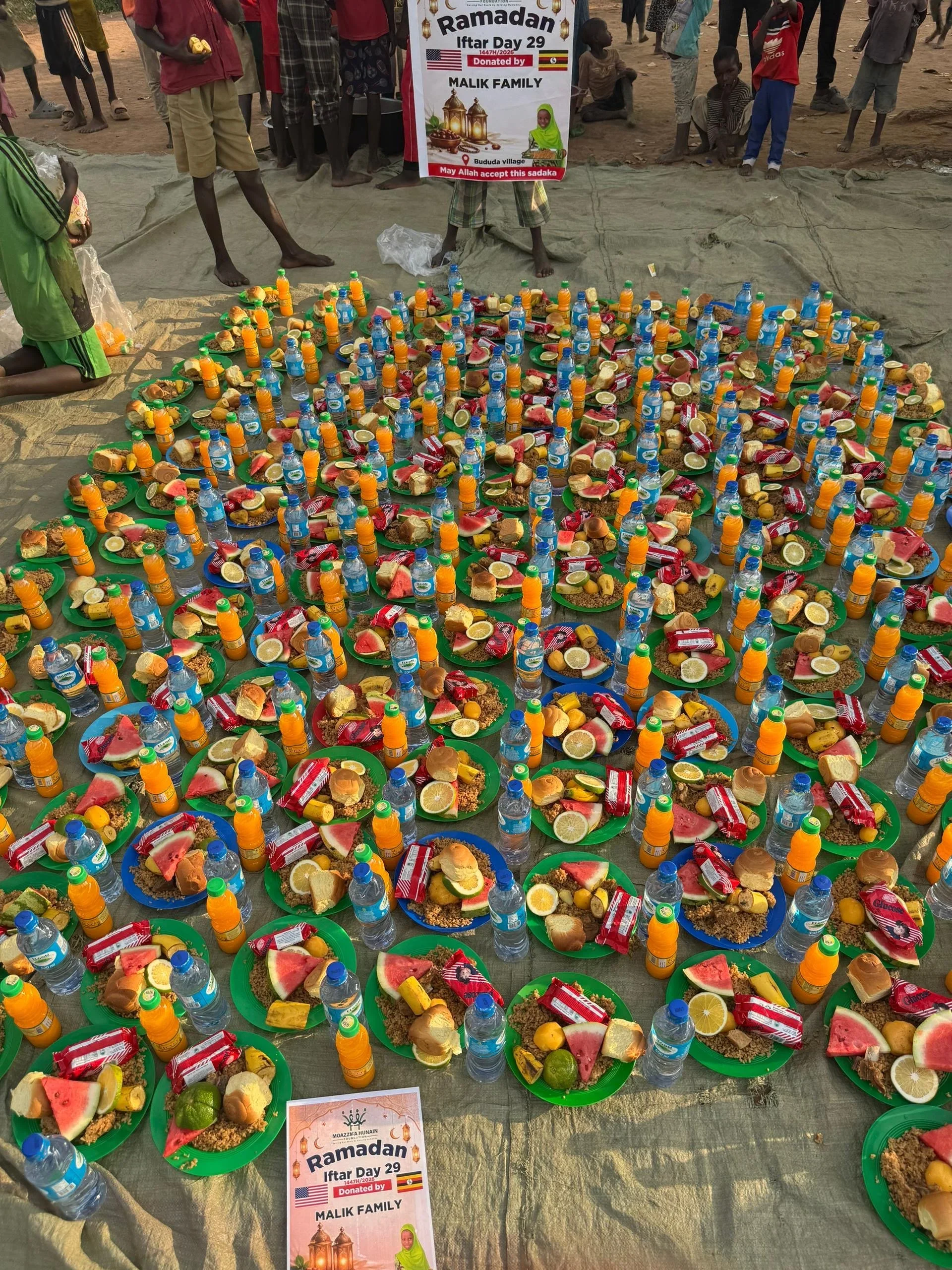 Moazzma Hunain Foundation- impact in Uganda - distrubutes Iftar meals to orphans and widows in the Holy Month of Ramadan