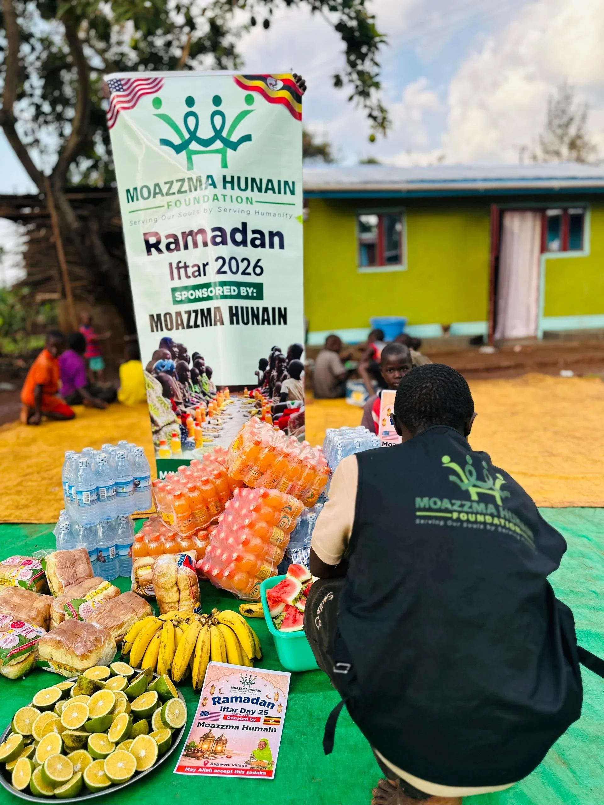 Moazzma Hunain Foundation- impact in Uganda - distrubutes Iftar meals to orphans and widows in the Holy Month of Ramadan