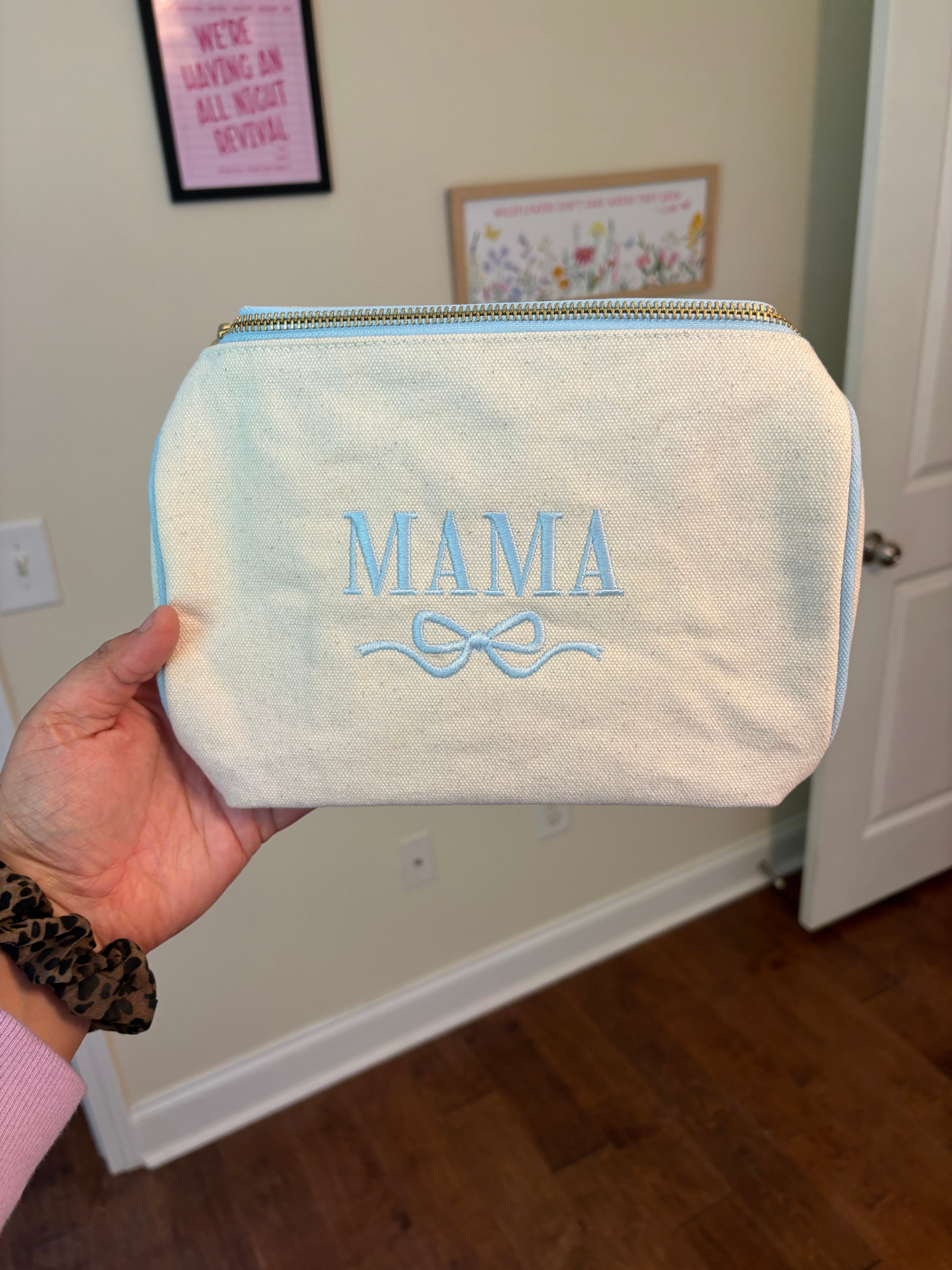 Mom Accessory Pouch- Blue