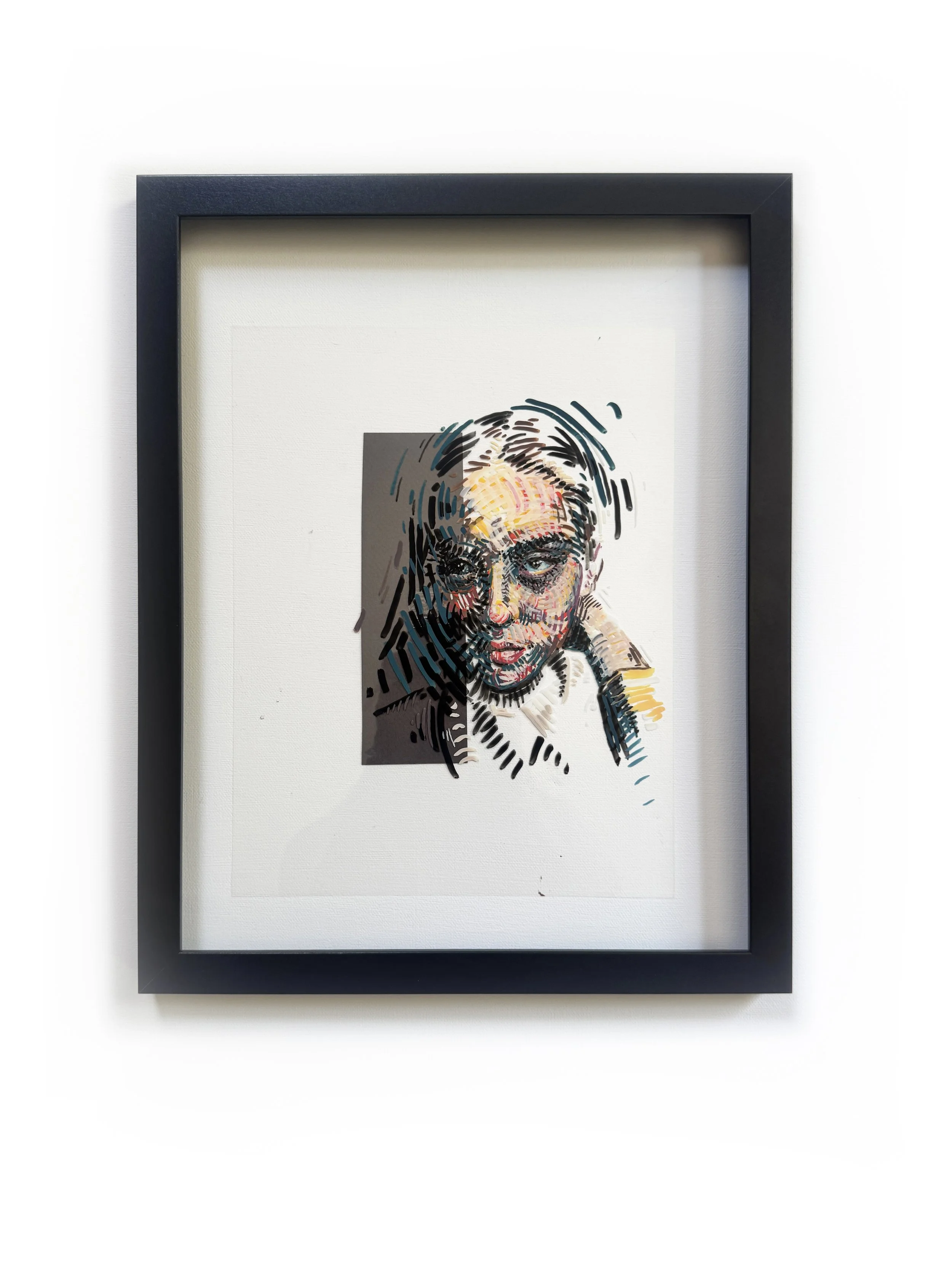 "Shift Line No. 4 " Acrylic on Acetate. 11" x 14"