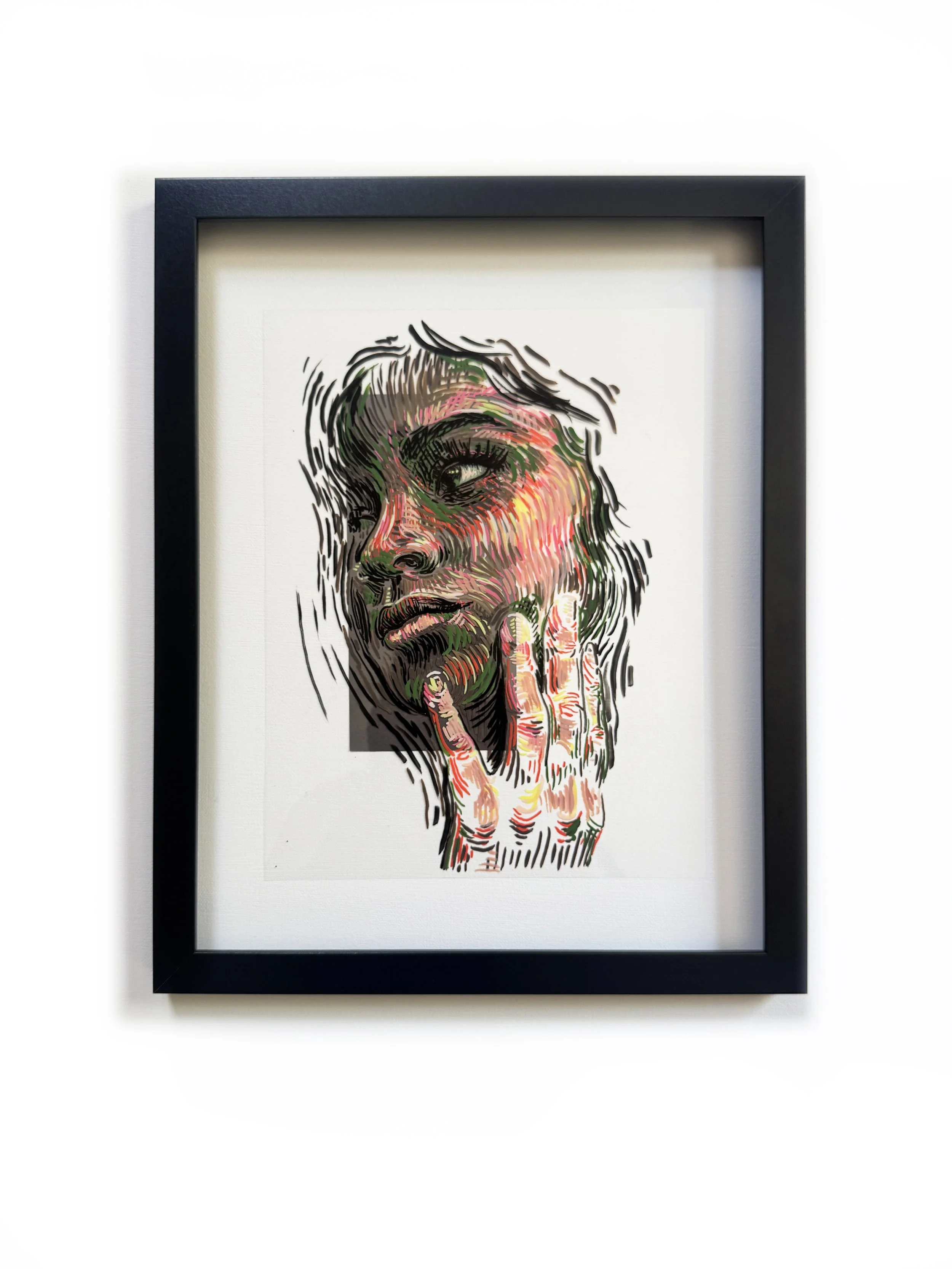"Shift Line No. 3" Acrylic on Acetate. 11" x 14"