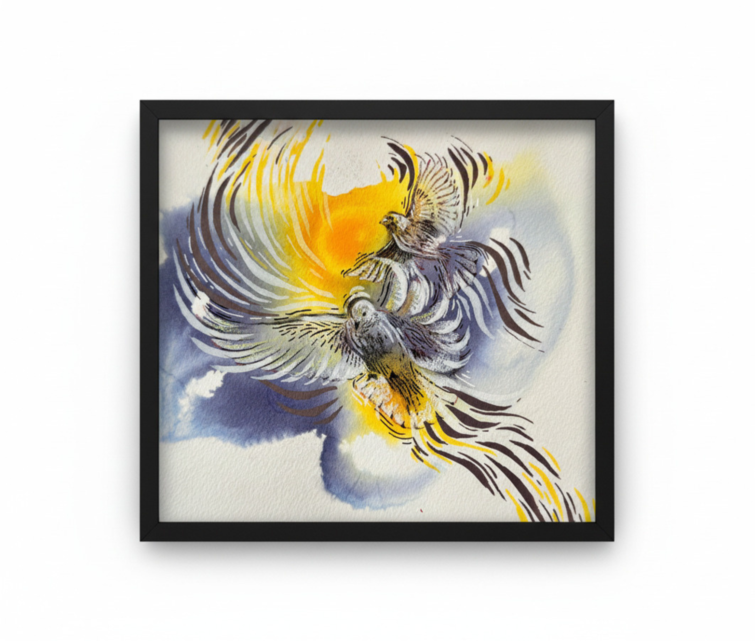 "Flight Motion" 8" x 8" Mixed Media