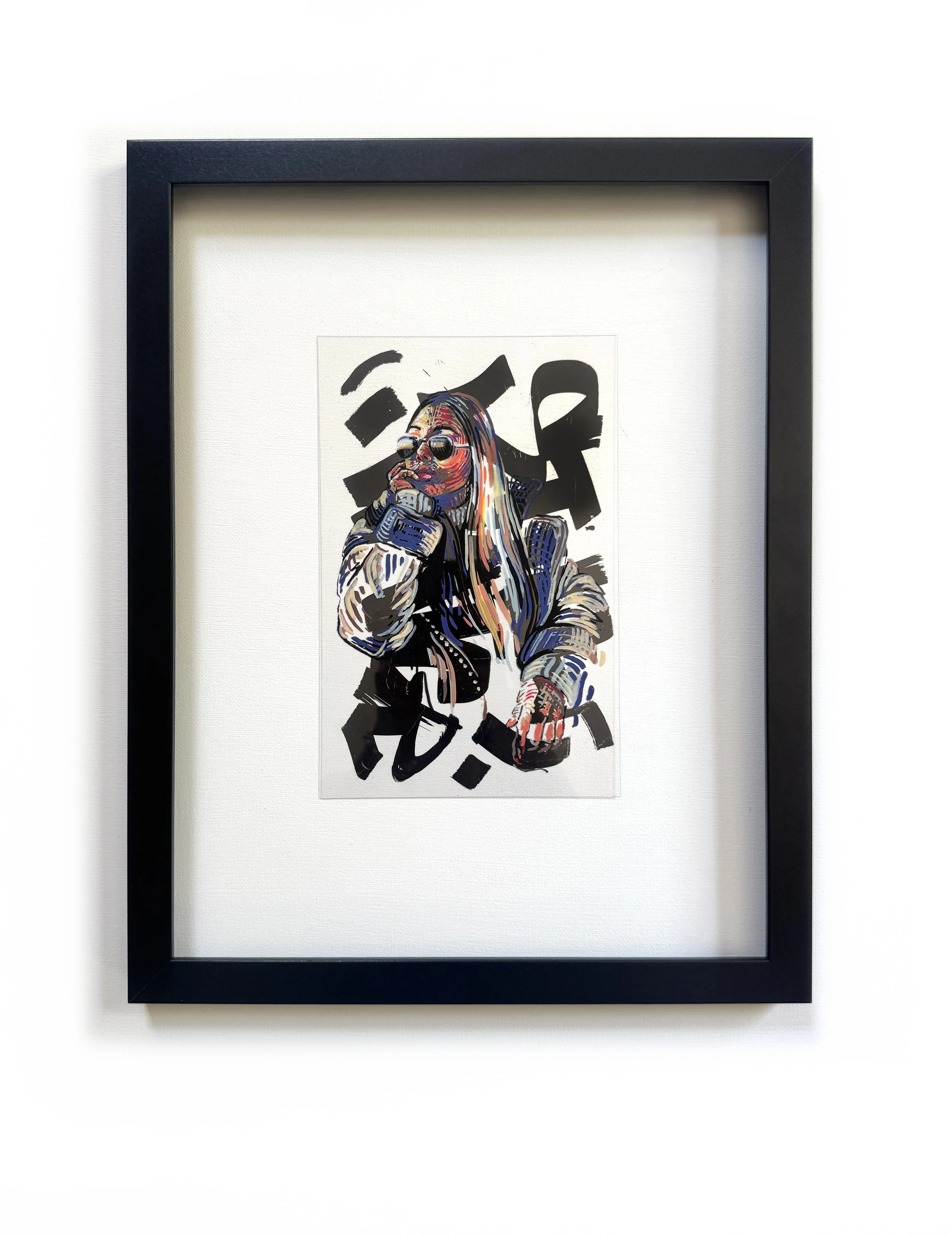"Interference No. 2" Acrylic on Acetate. 11" x 14"