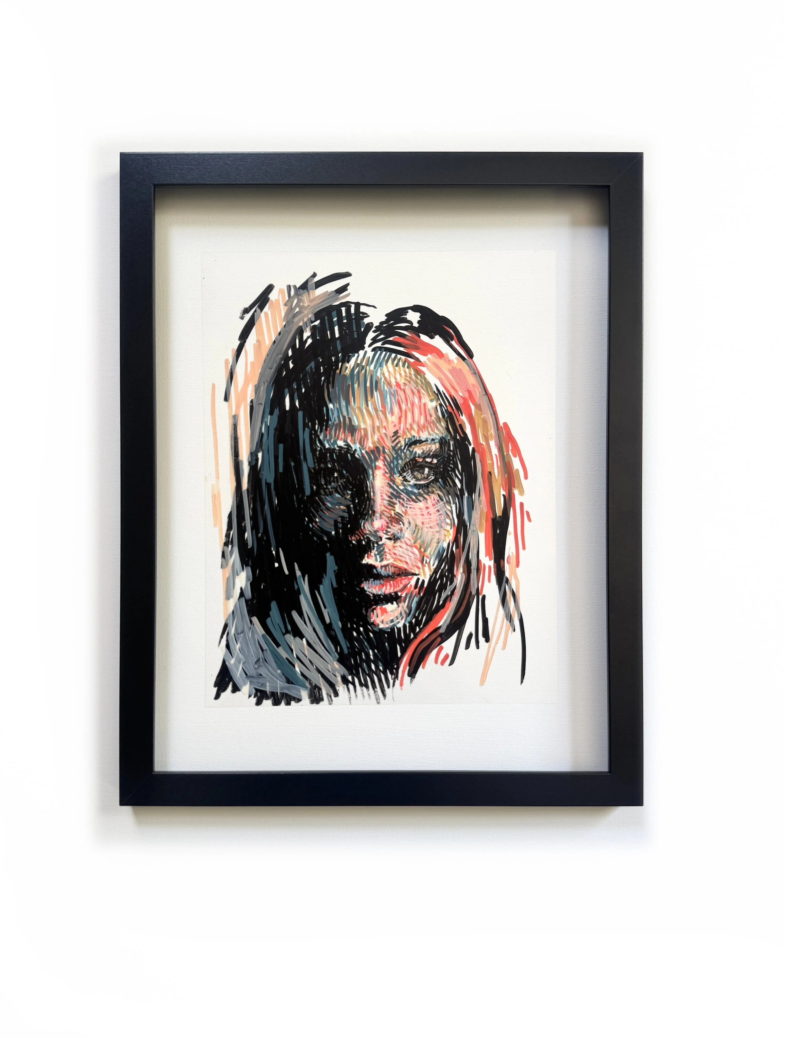 "Shift Line No. 2 " Acrylic on Acetate. 11" x 14"