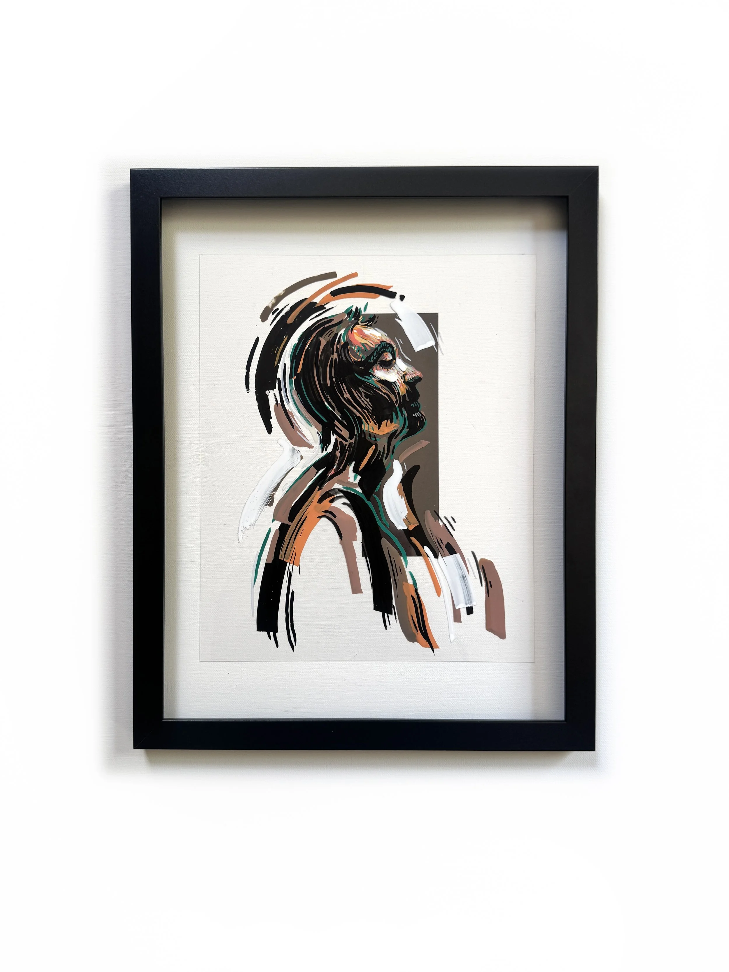 "Shift Line No. 14 " Acrylic on Acetate. 11" x 14"
