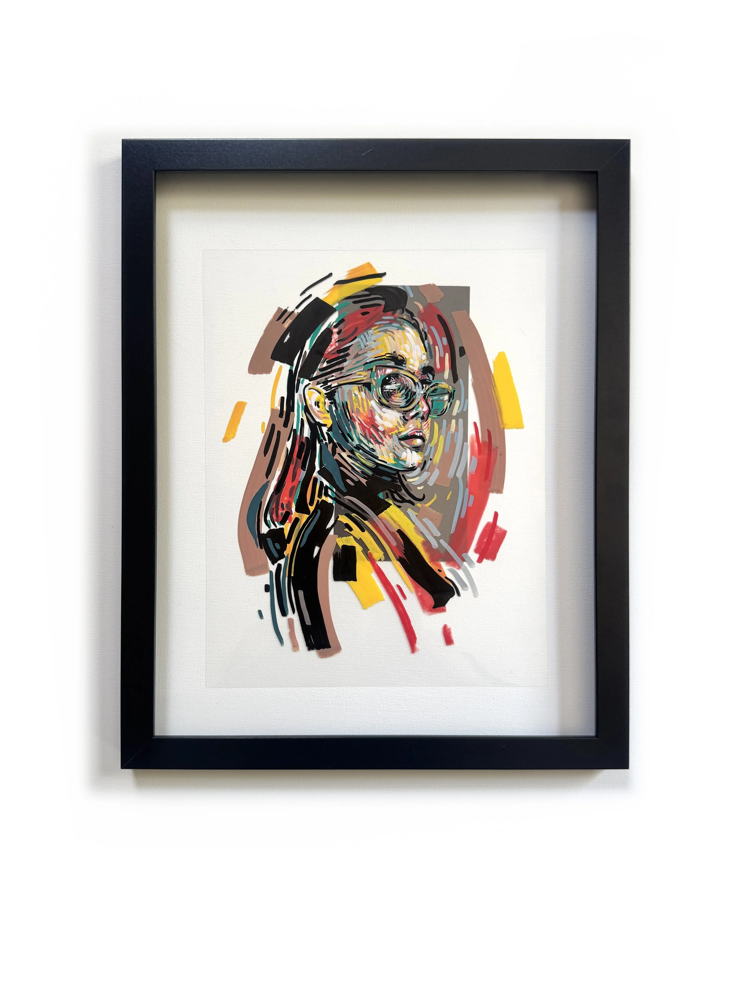 "Signal No. 1 " Acrylic on Acetate. 11" x 14"