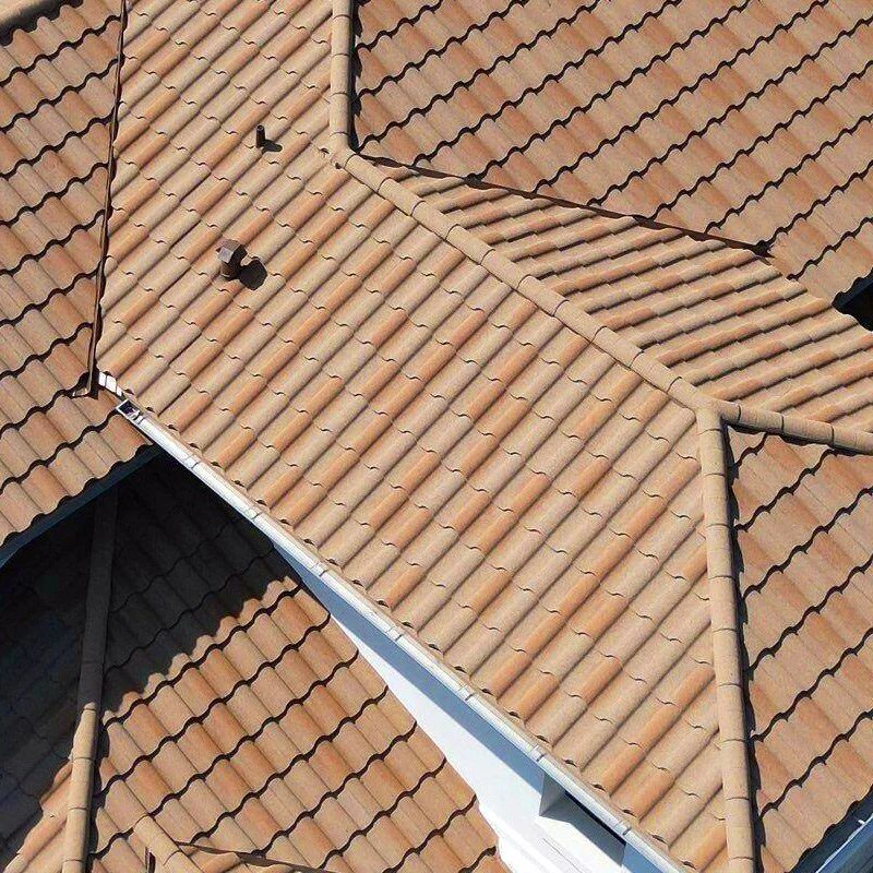 Aerial view of a tiled roof