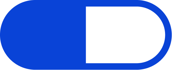 Close-up of a blue capsule pill with a black line across its middle.