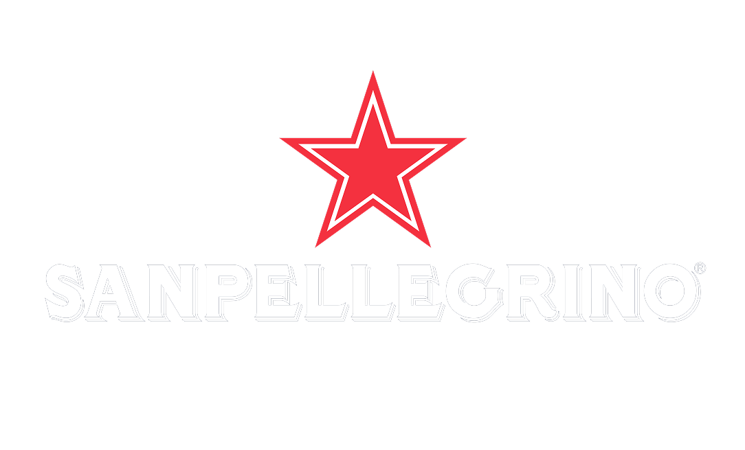 San Pellegrino logo with a red star above the word 'San Pellegrino' in white text.