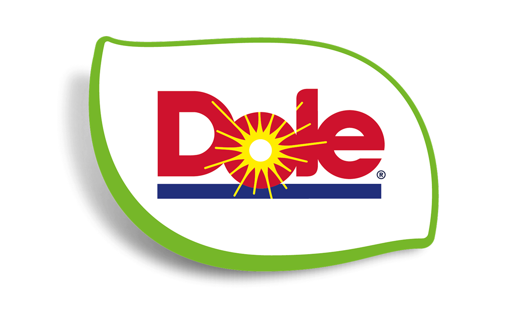 Dole brand logo on a lime green and white product label with a stylized sunburst design.