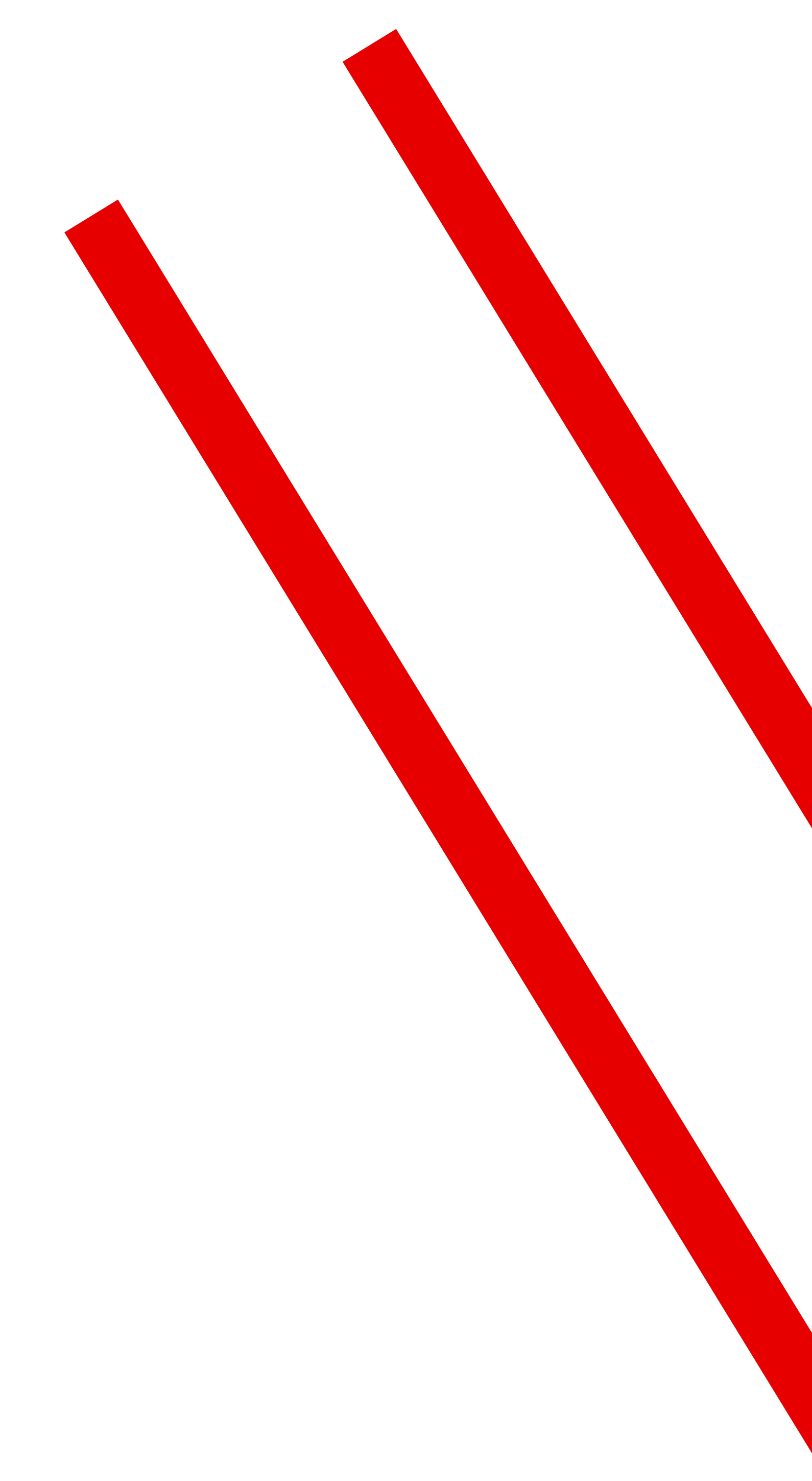 Black rectangle with two red parallel diagonal lines.