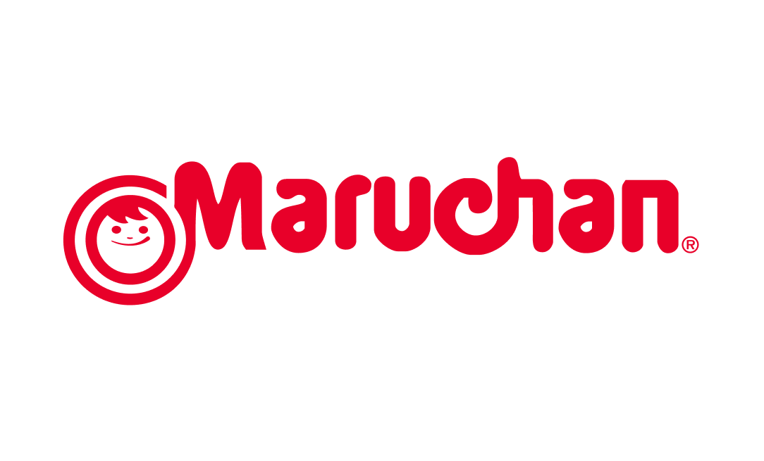 Maruchan logo with a smiling face inside a circular design to the left of the text.
