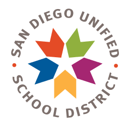 San Diego Unified School District logo with colorful star and circular text
