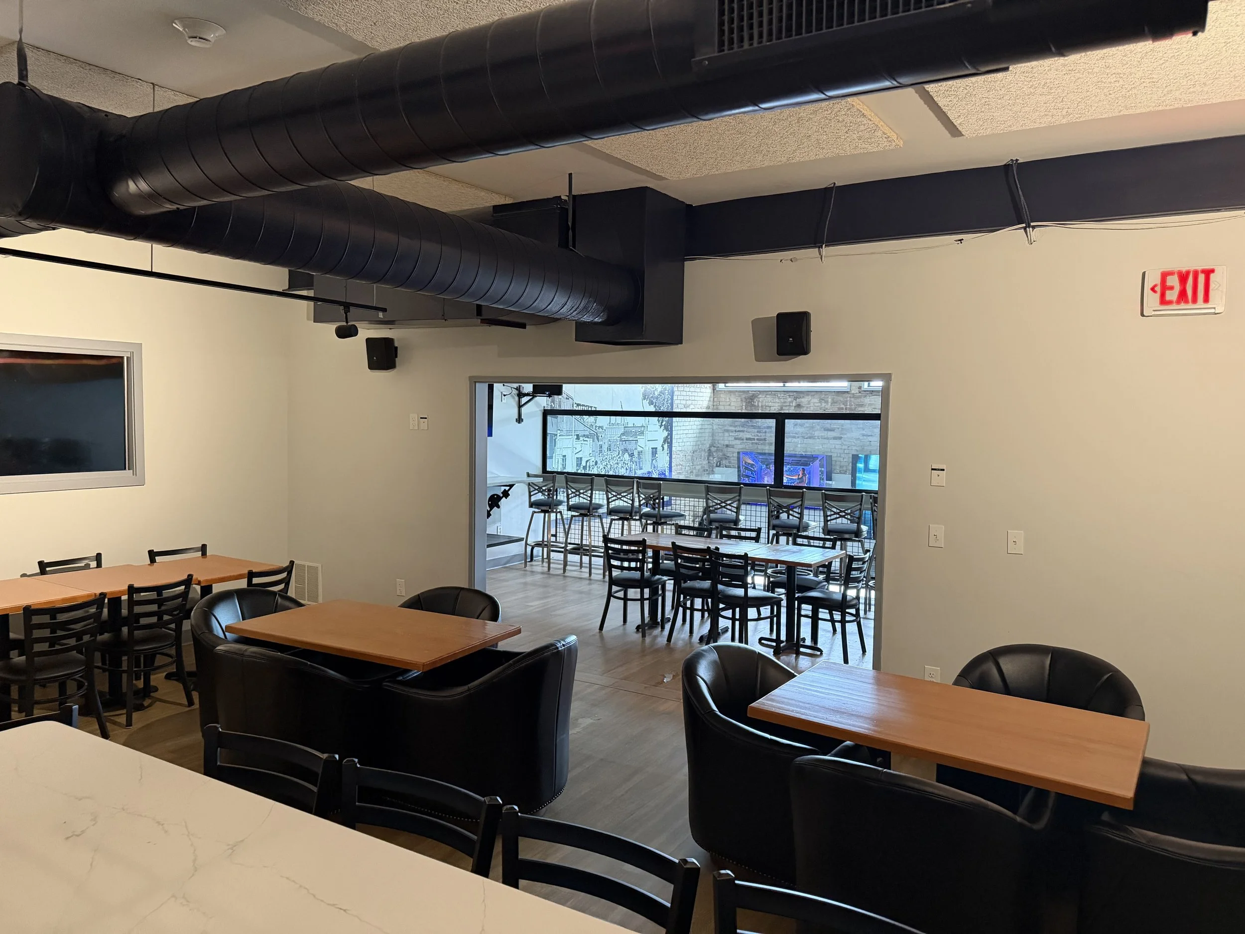 Interior of a balcony bar