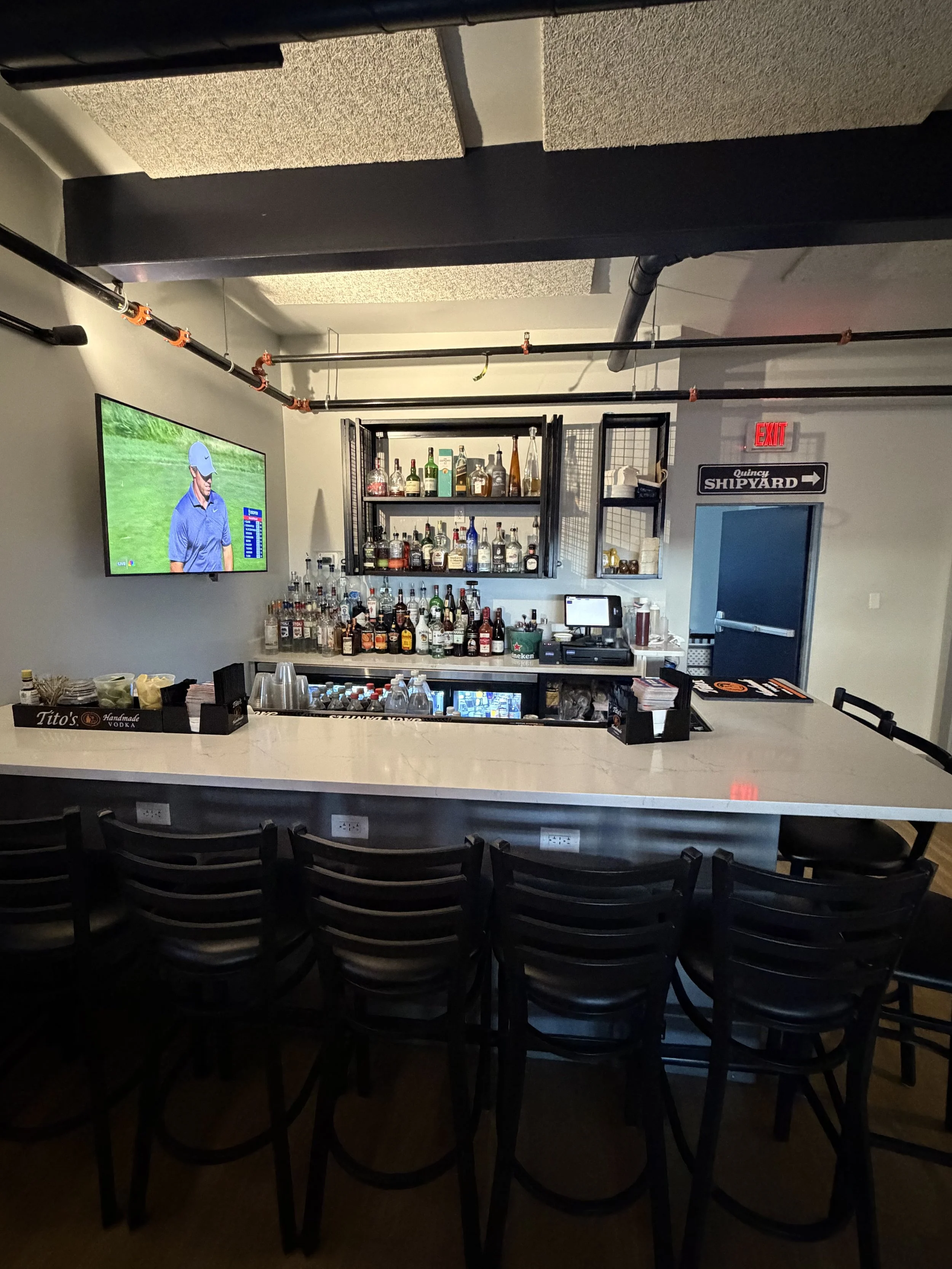 Interior of a balcony bar