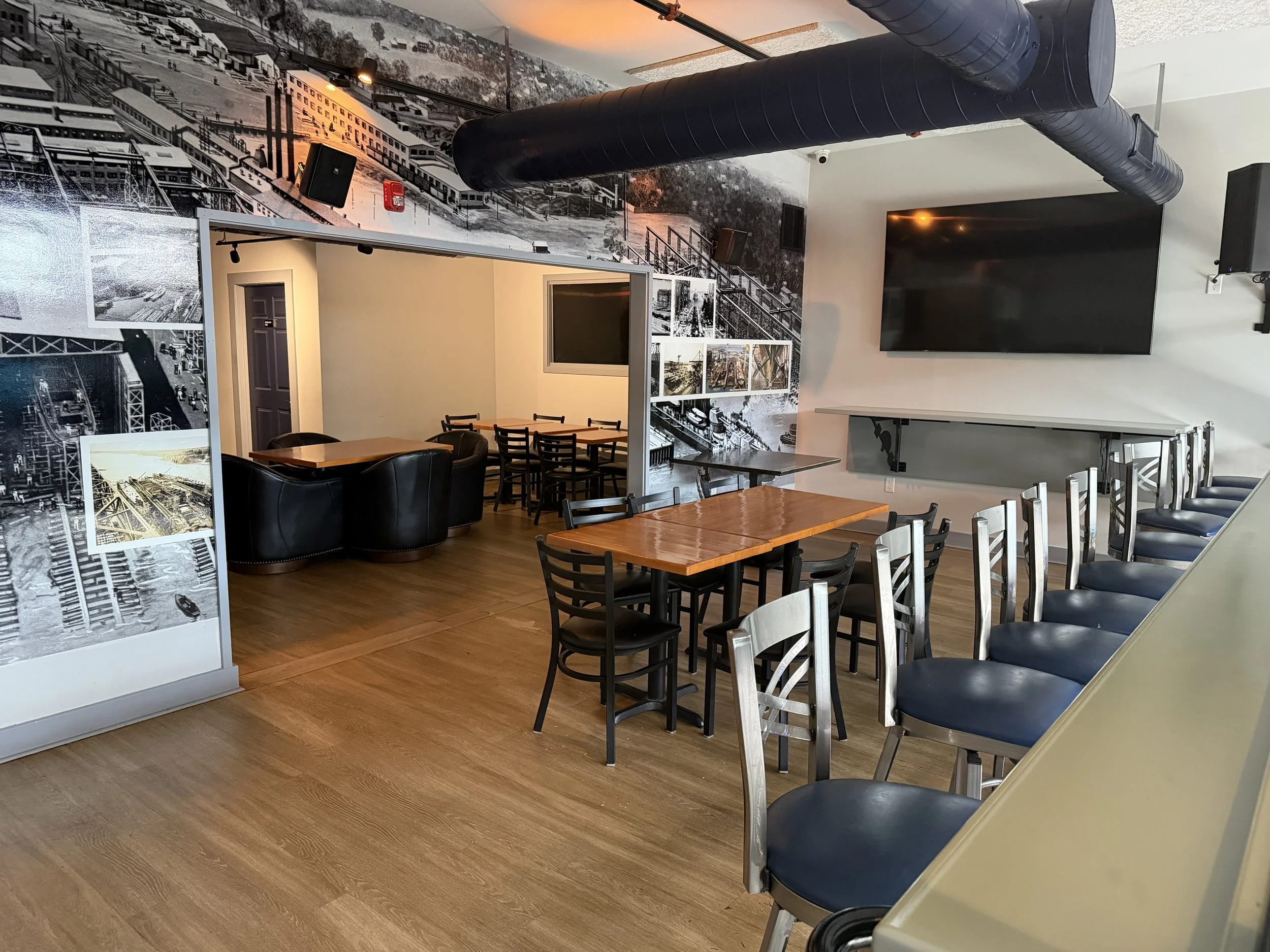 Interior of a balcony bar
