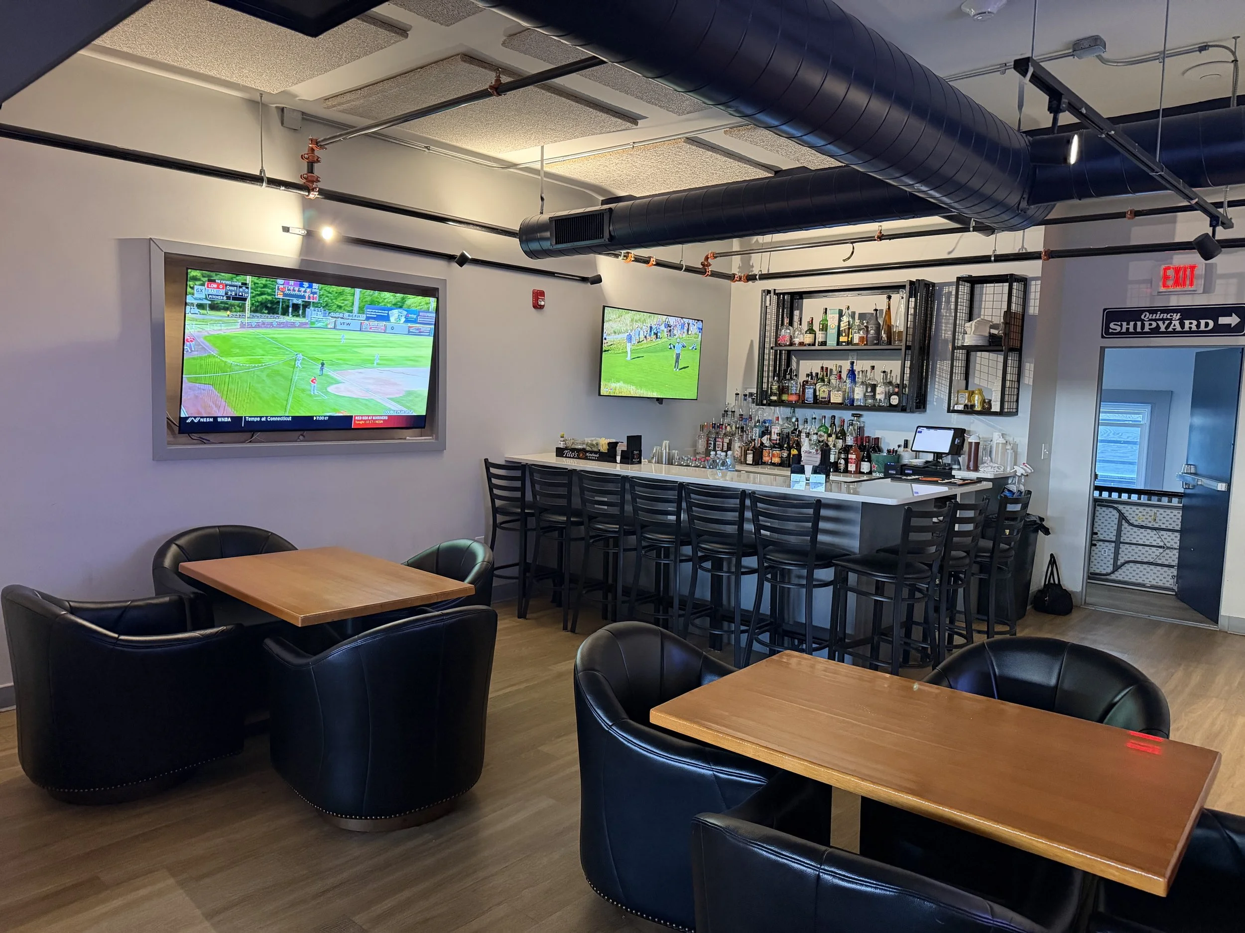 Interior of a balcony bar