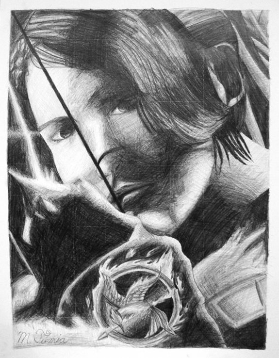 Black and white pencil drawing of a person holding a Marvel superhero action figure.