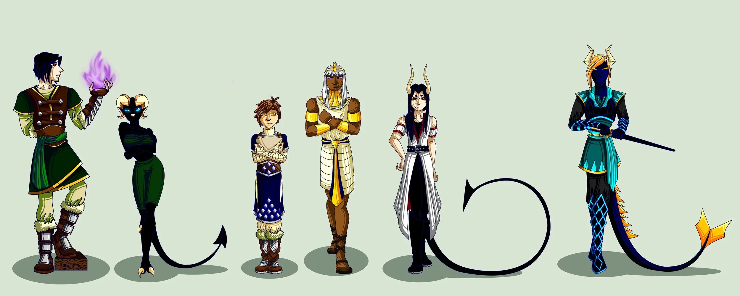 Animated characters from the video game Overwatch, including Ana, Bastion, Cassidy, D.Va, Echo, and Hanzo, standing in a line against a plain background.