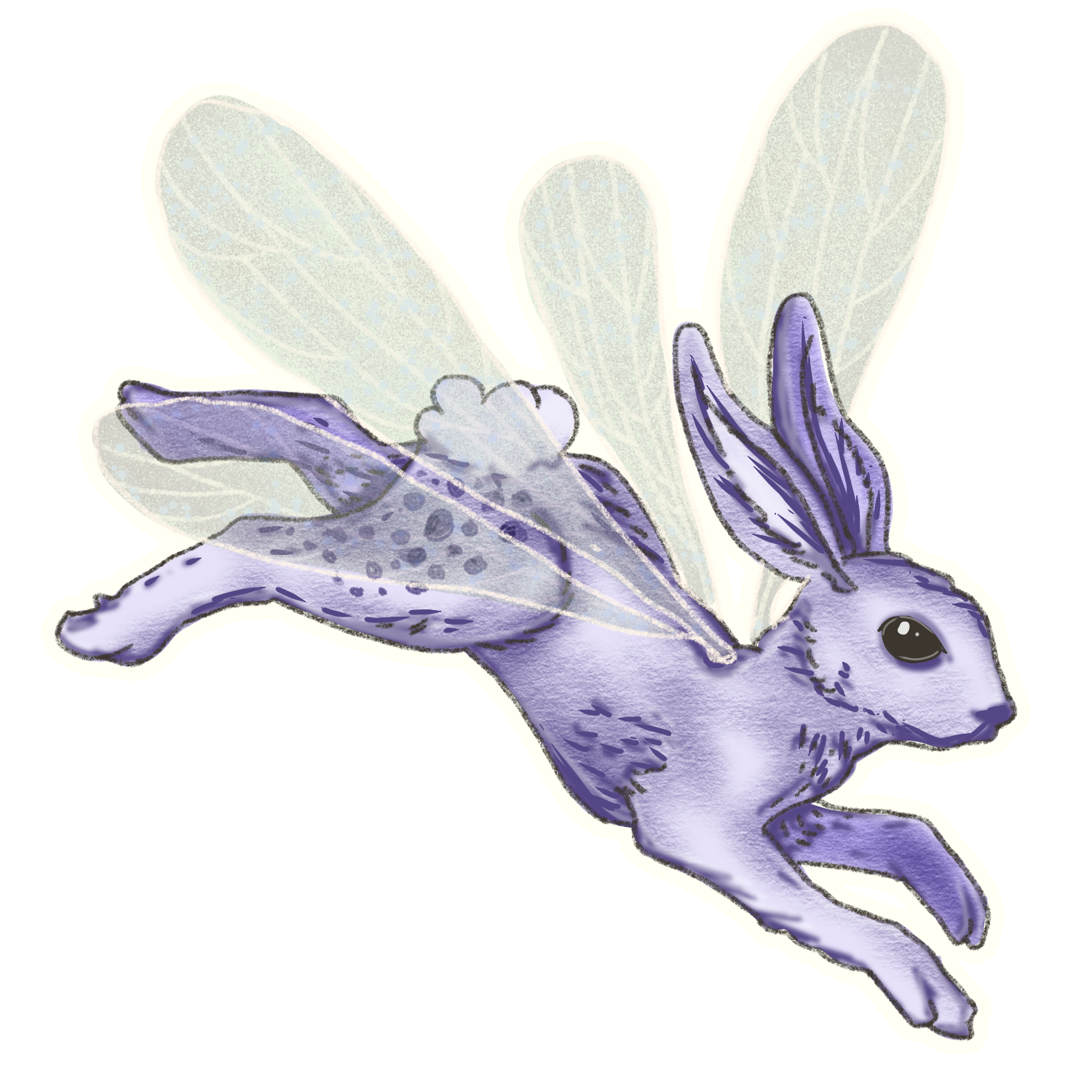 “Flutter & Hop” 3.5” Holographic Sticker
