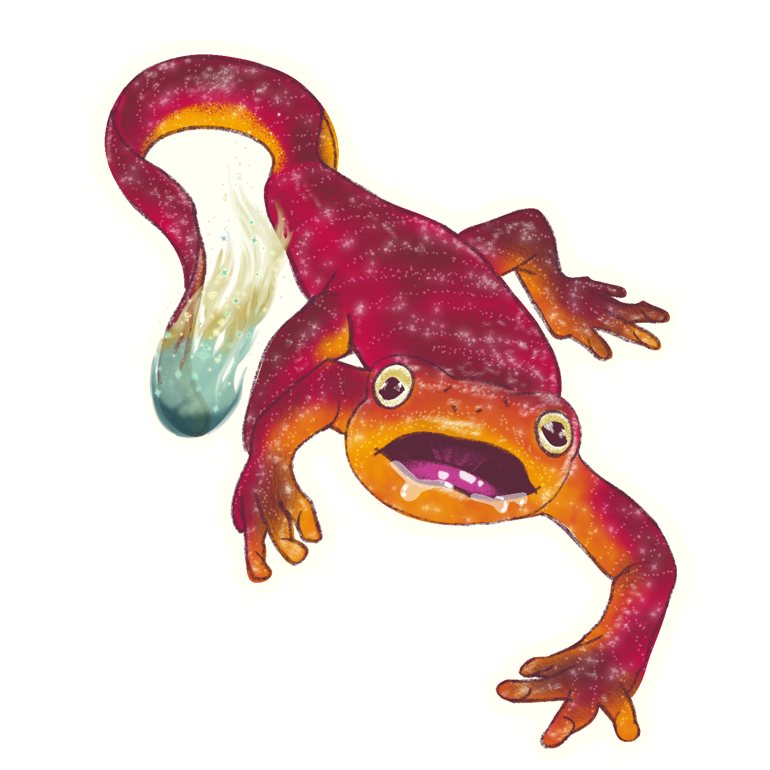 “Fire Newt” 3.5” Holographic Sticker