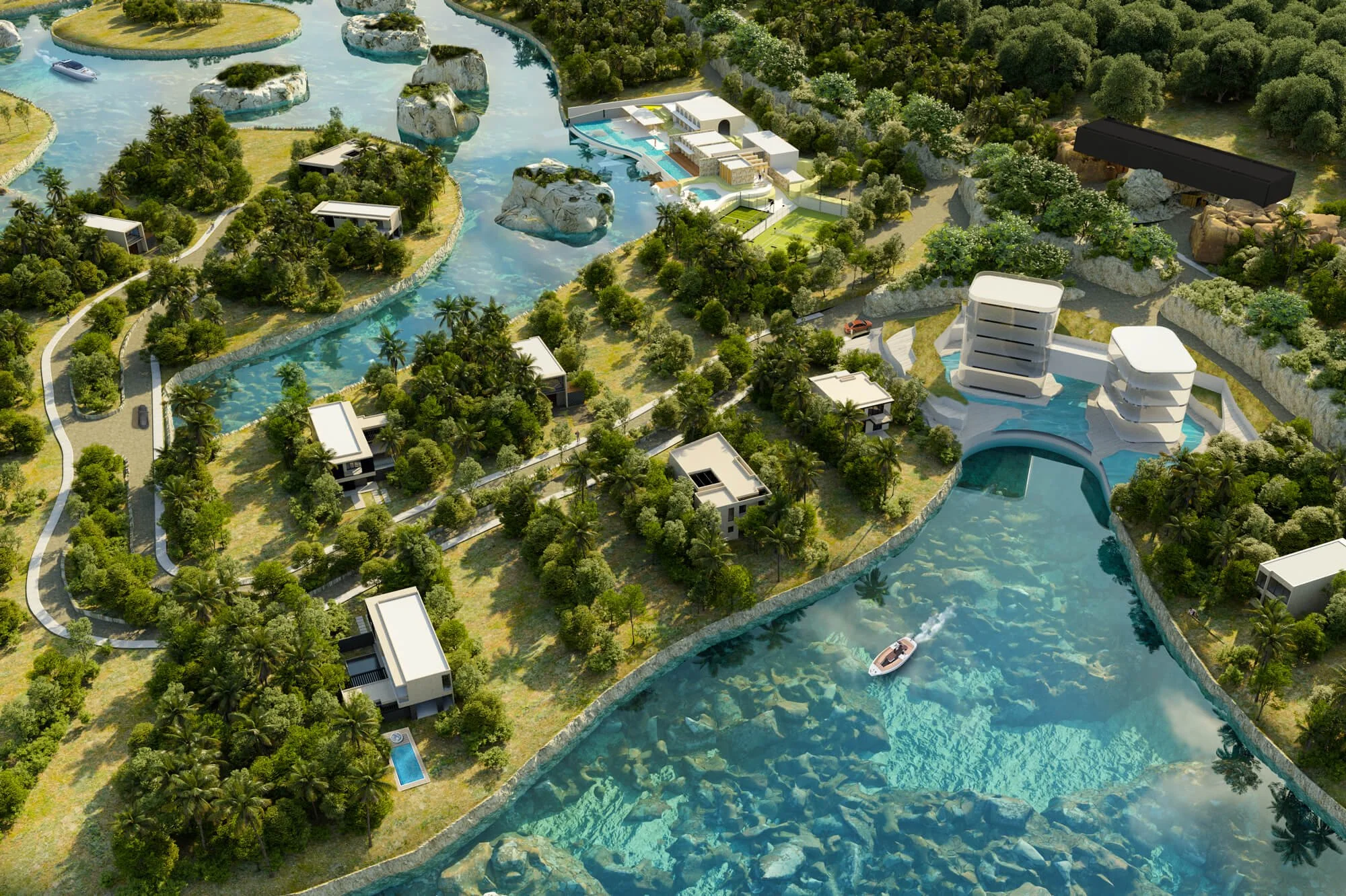 Vista del proyecto Kan Balam, un desarrollo con 276 lotes residenciales en proyecto ejecutivo en la Riviera Maya.