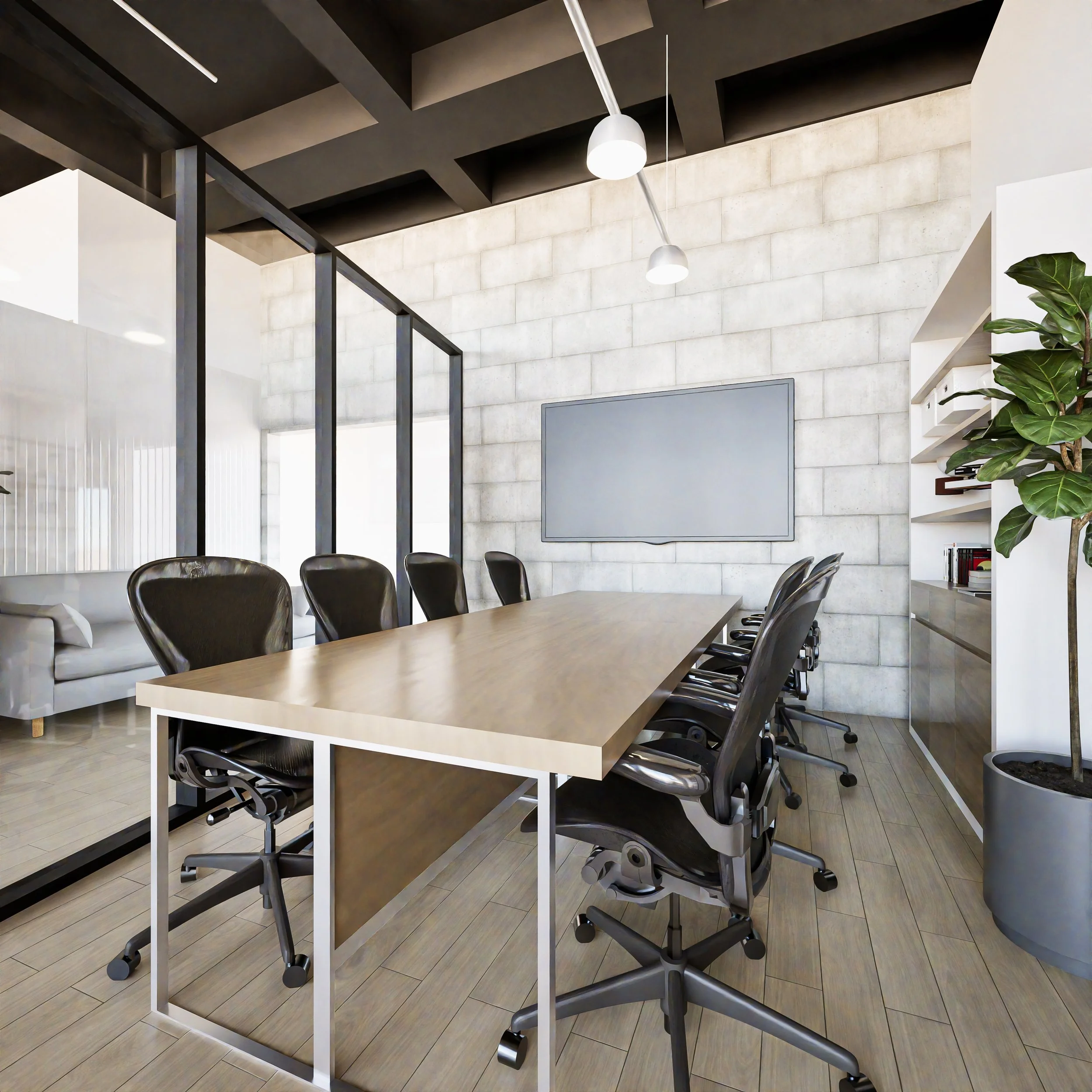 Render arquitectonico de Oficinas Heral