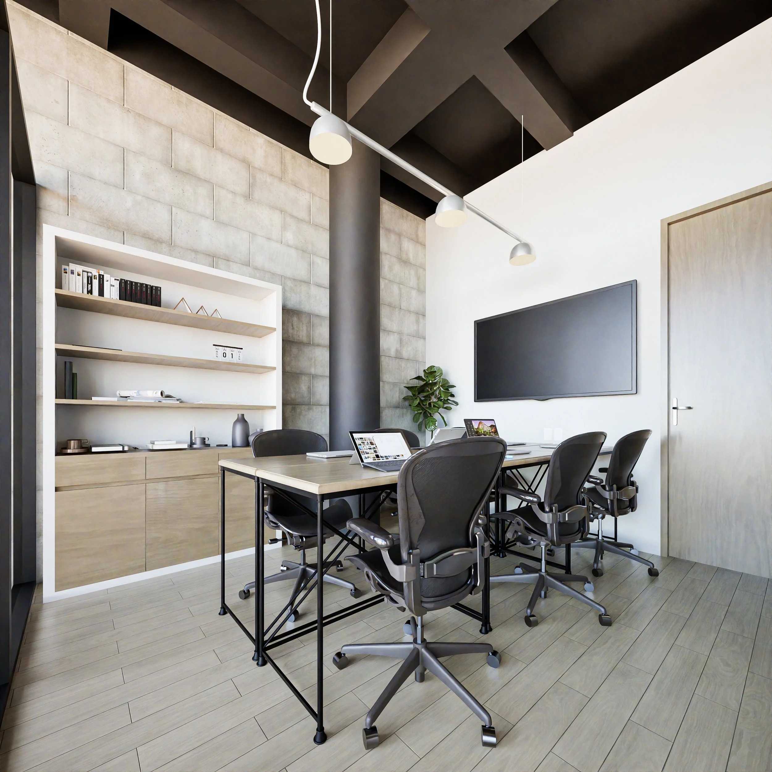 Render arquitectónico de Oficinas Heral