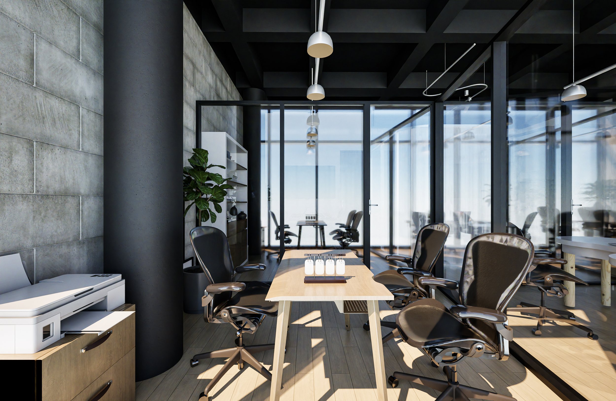 Render arquitectónico de Oficinas Heral