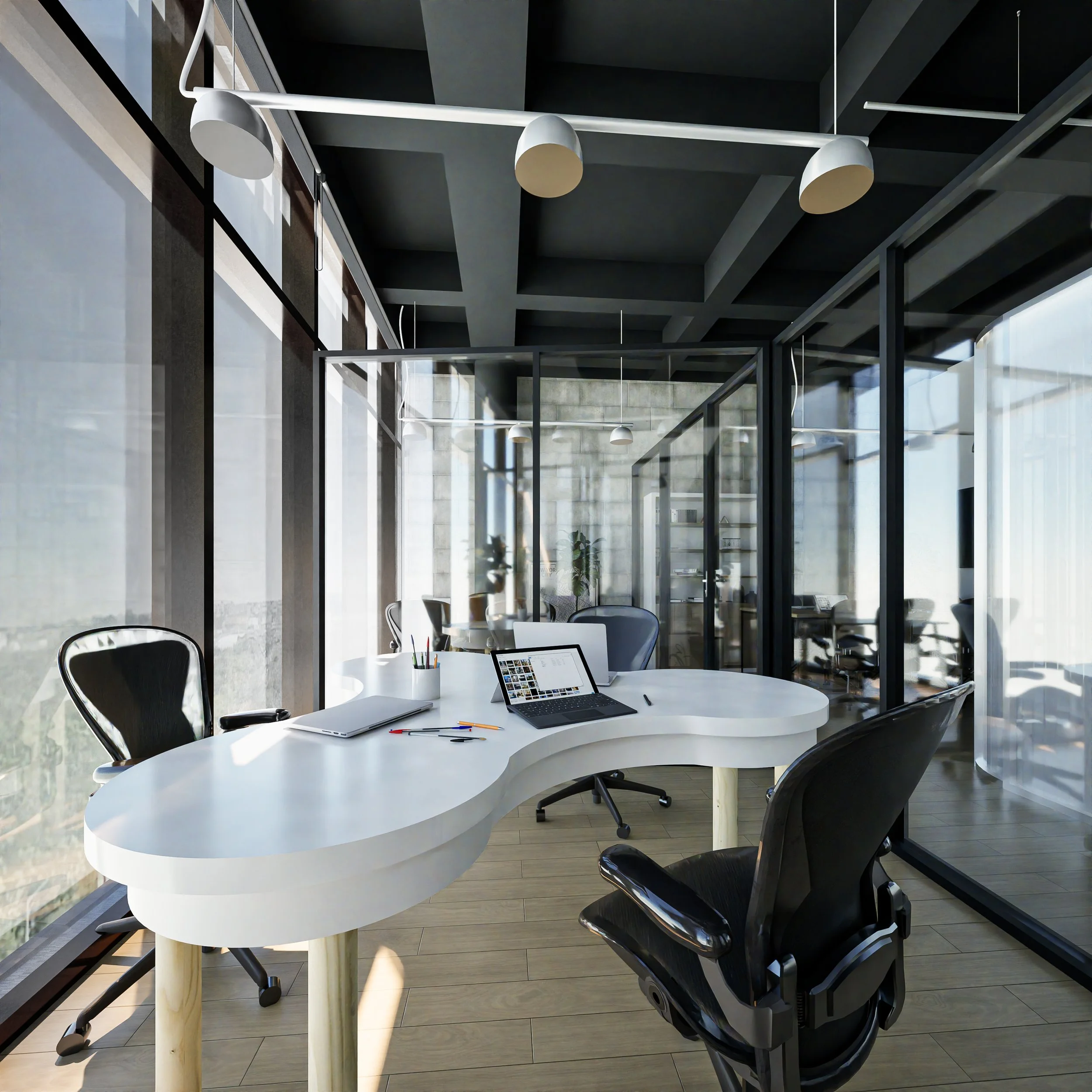 Render arquitectónico de Oficinas Heral