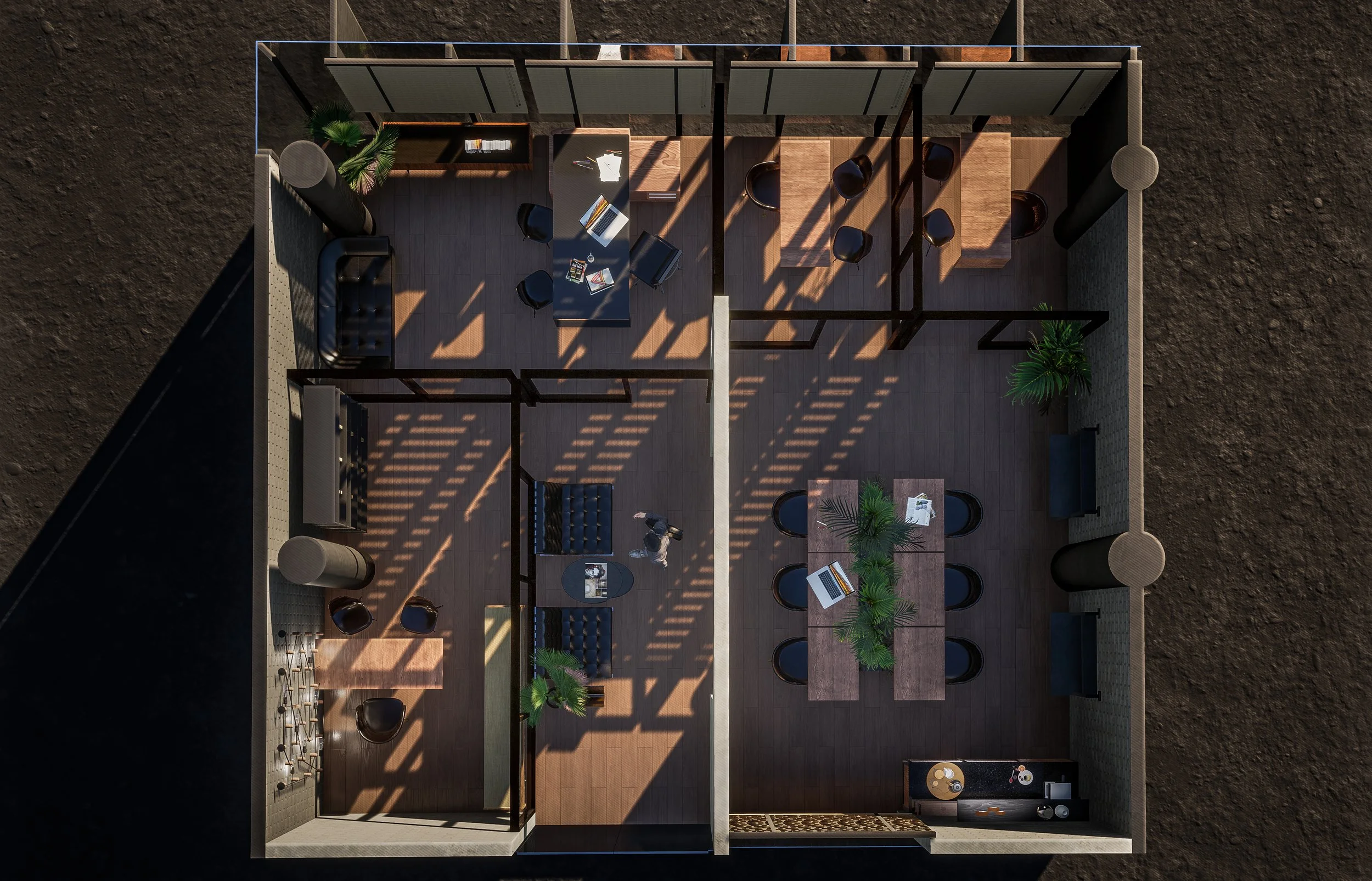 Render arquitectónico de Oficinas Colibrí