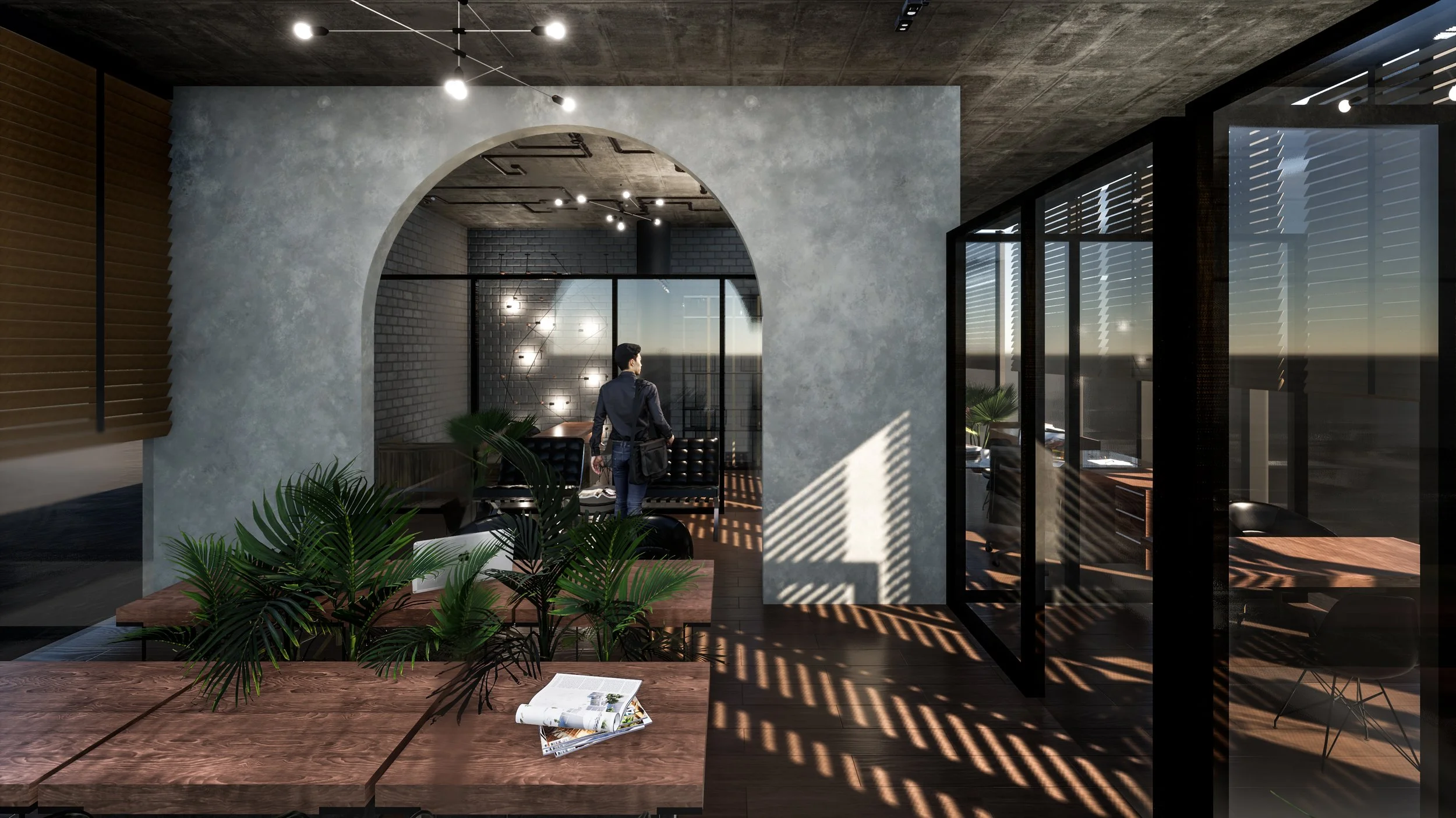 Render arquitectónico de Oficinas Colibrí