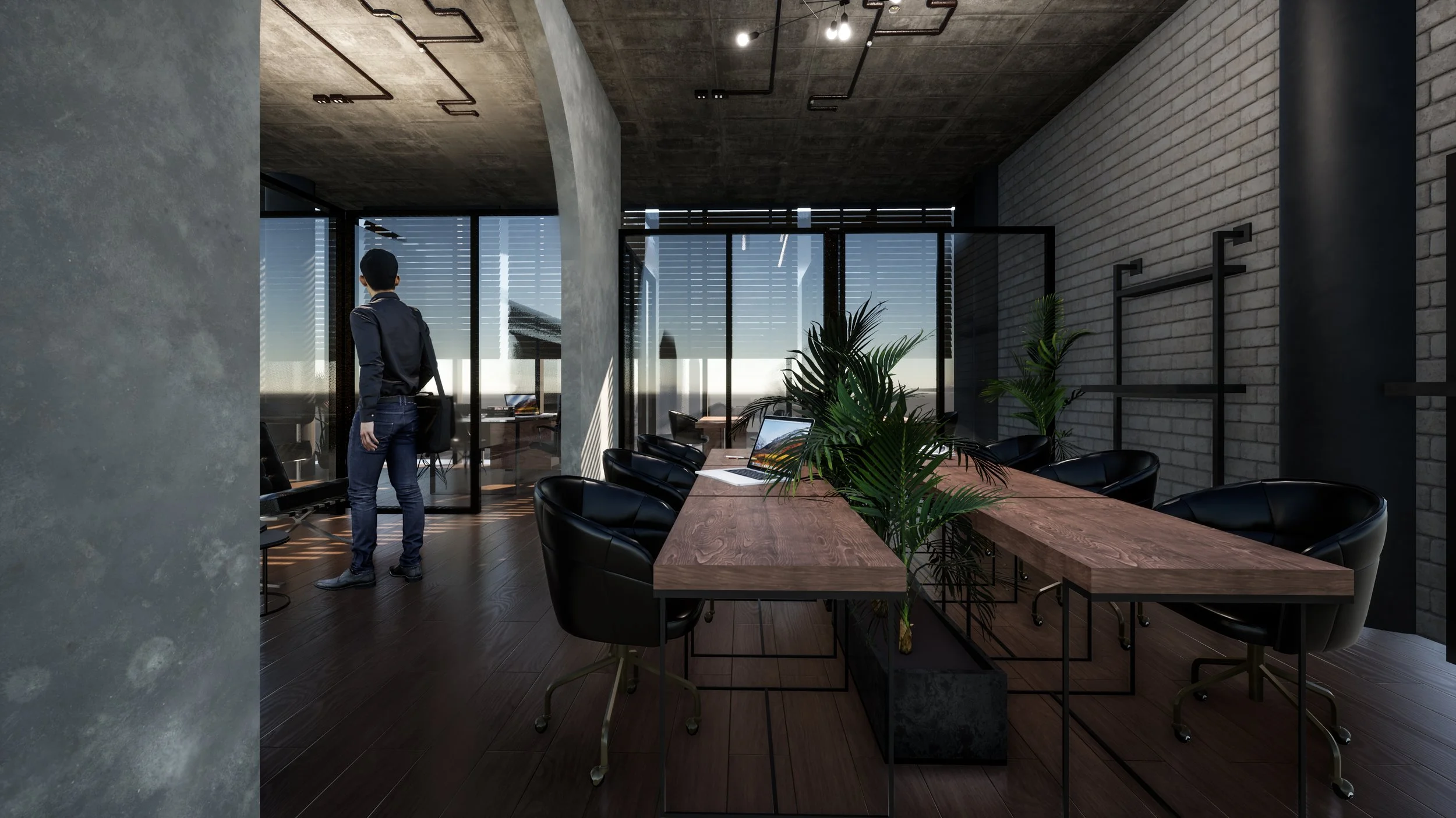 Render arquitectónico de Oficinas Colibrí
