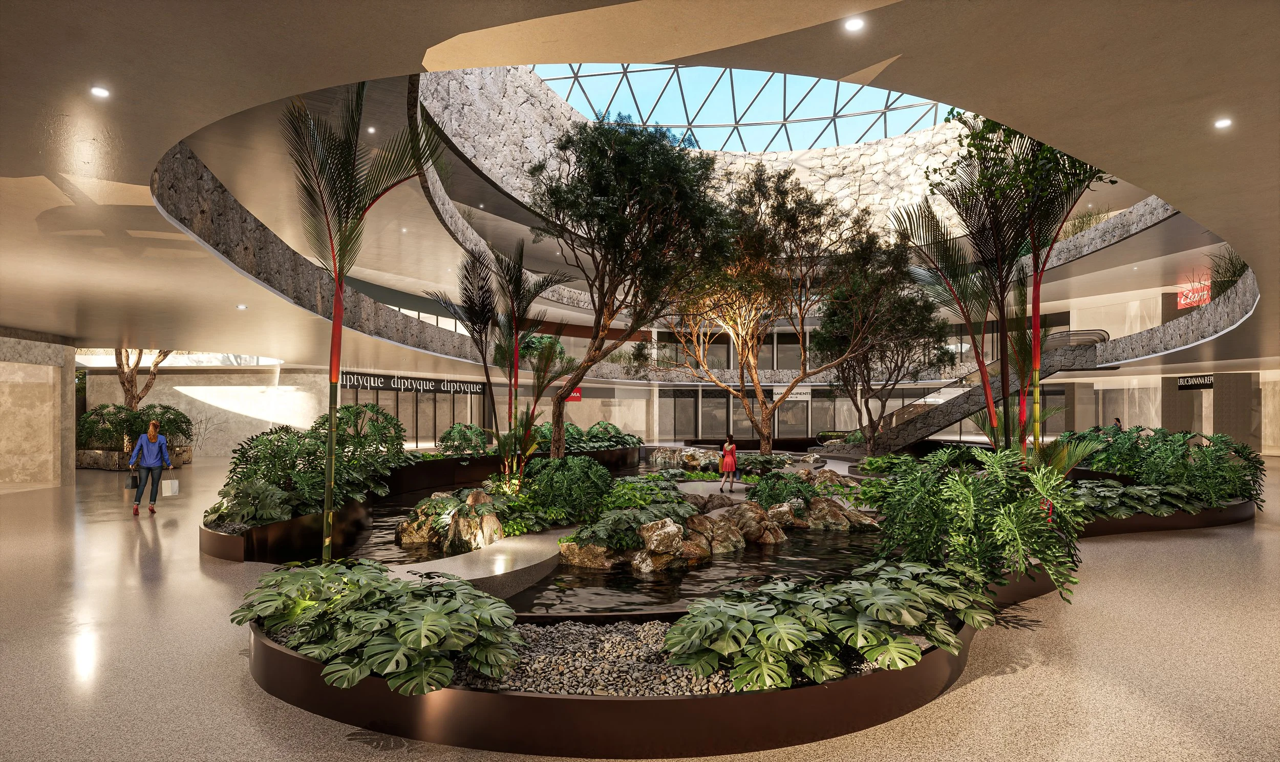 Render arquitectónico de Plaza Luzia