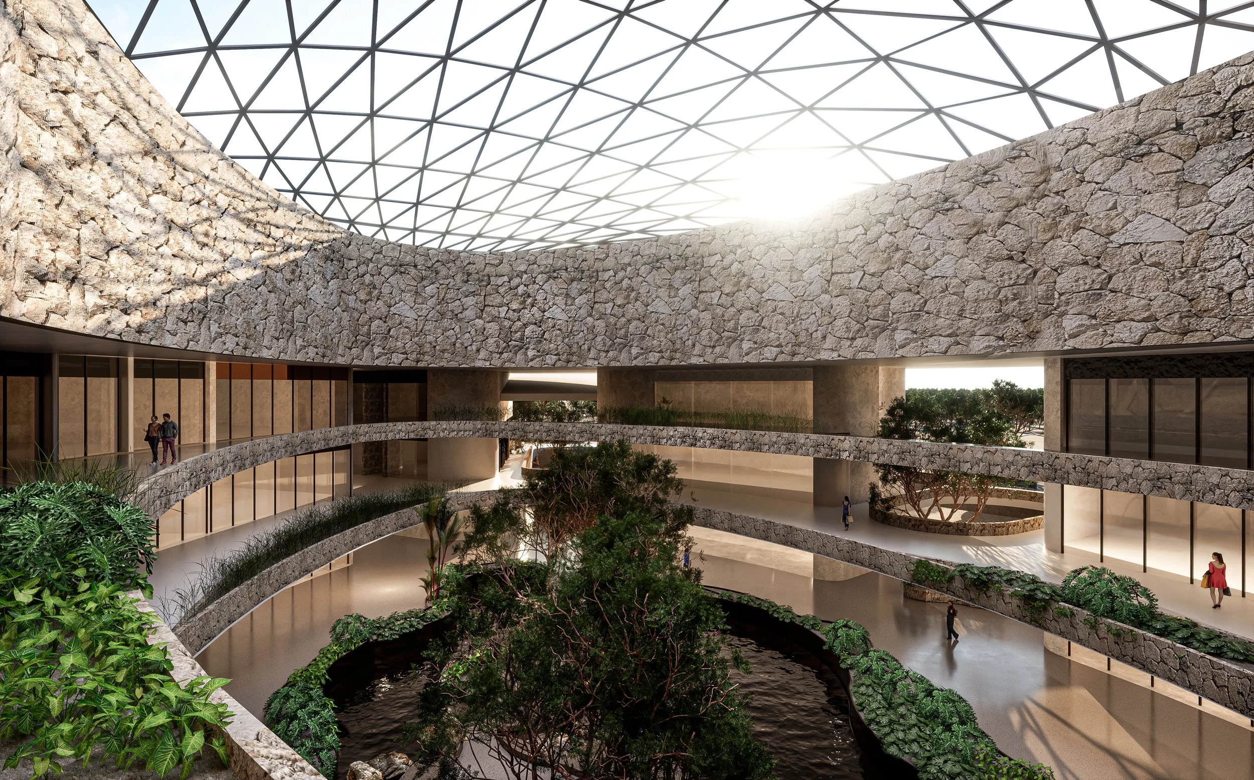 Render arquitectónico de Plaza Luzia