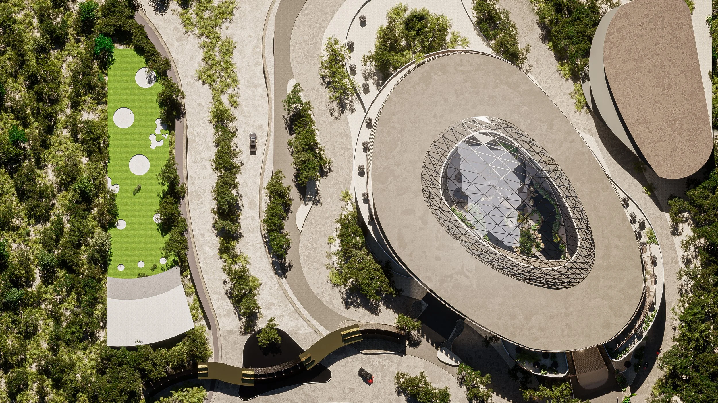 Render arquitectónico de Plaza Luzia