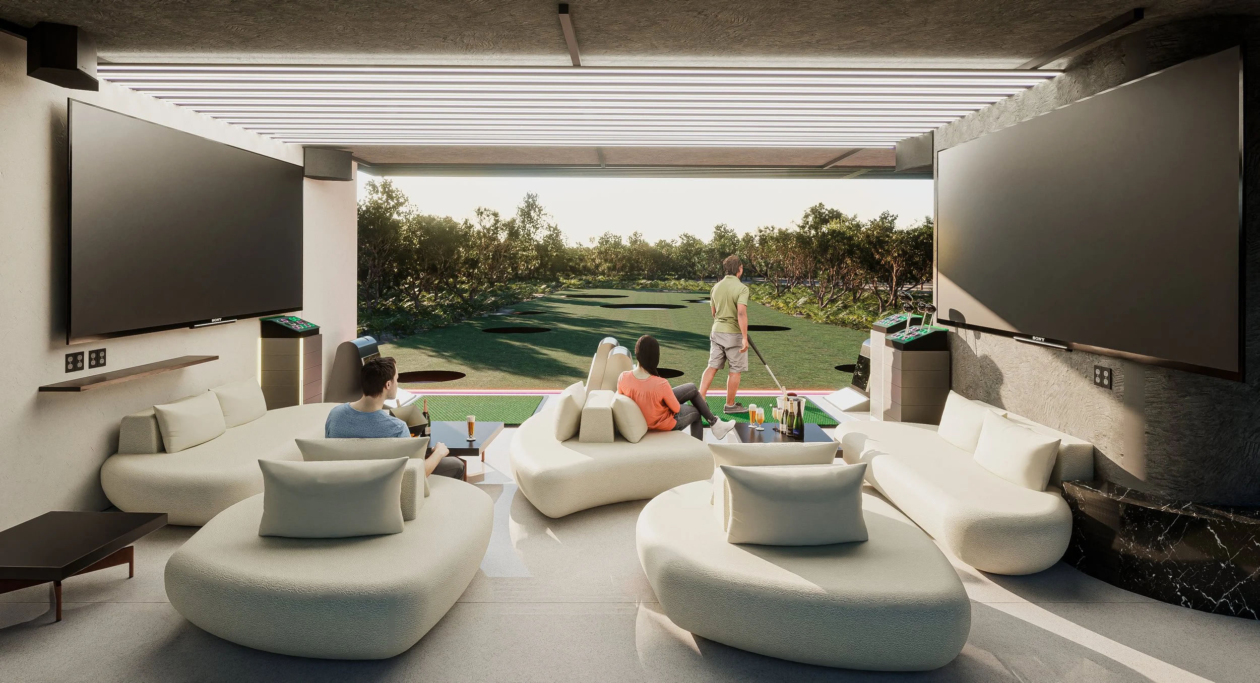 Render arquitectónico de Plaza Luzia