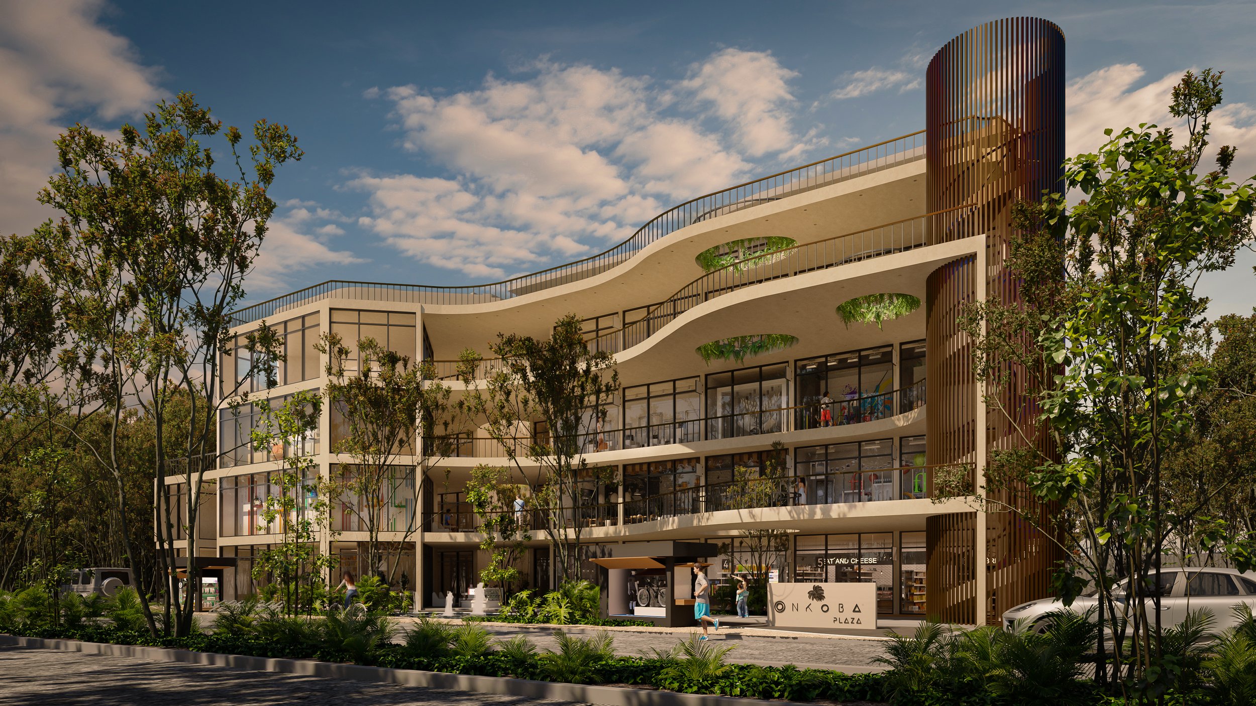 Render arquitectónico de Plaza Onkoba