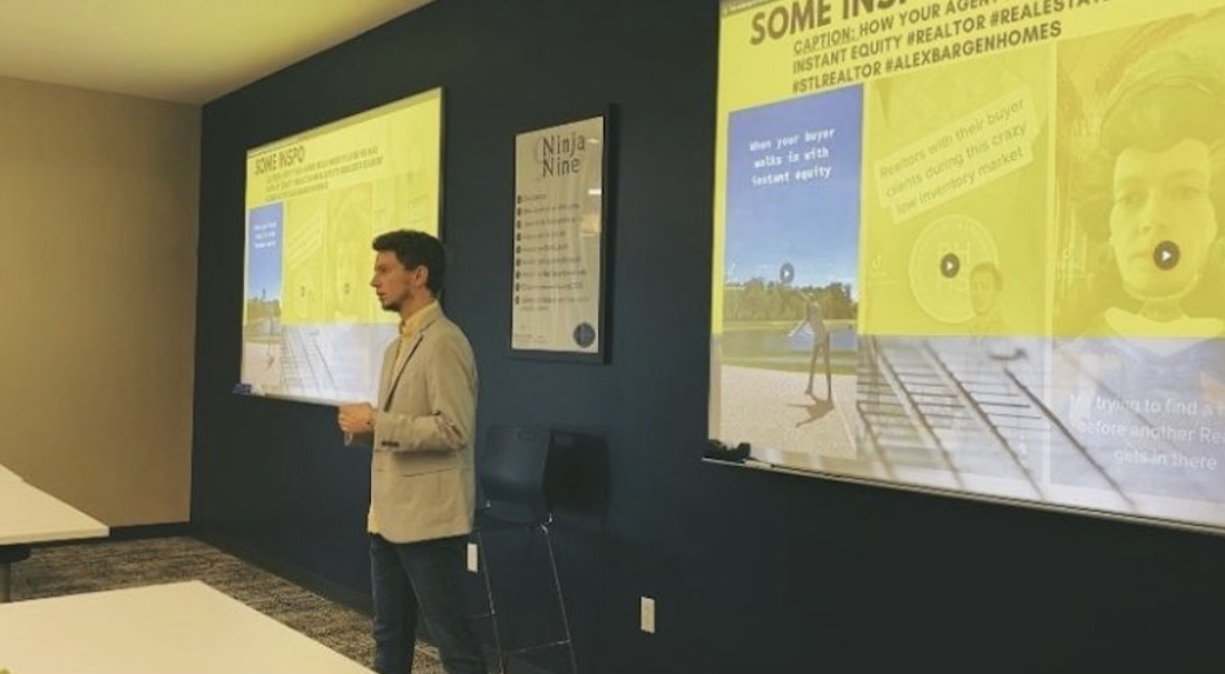 Alex Bargen speaking at a marketing event