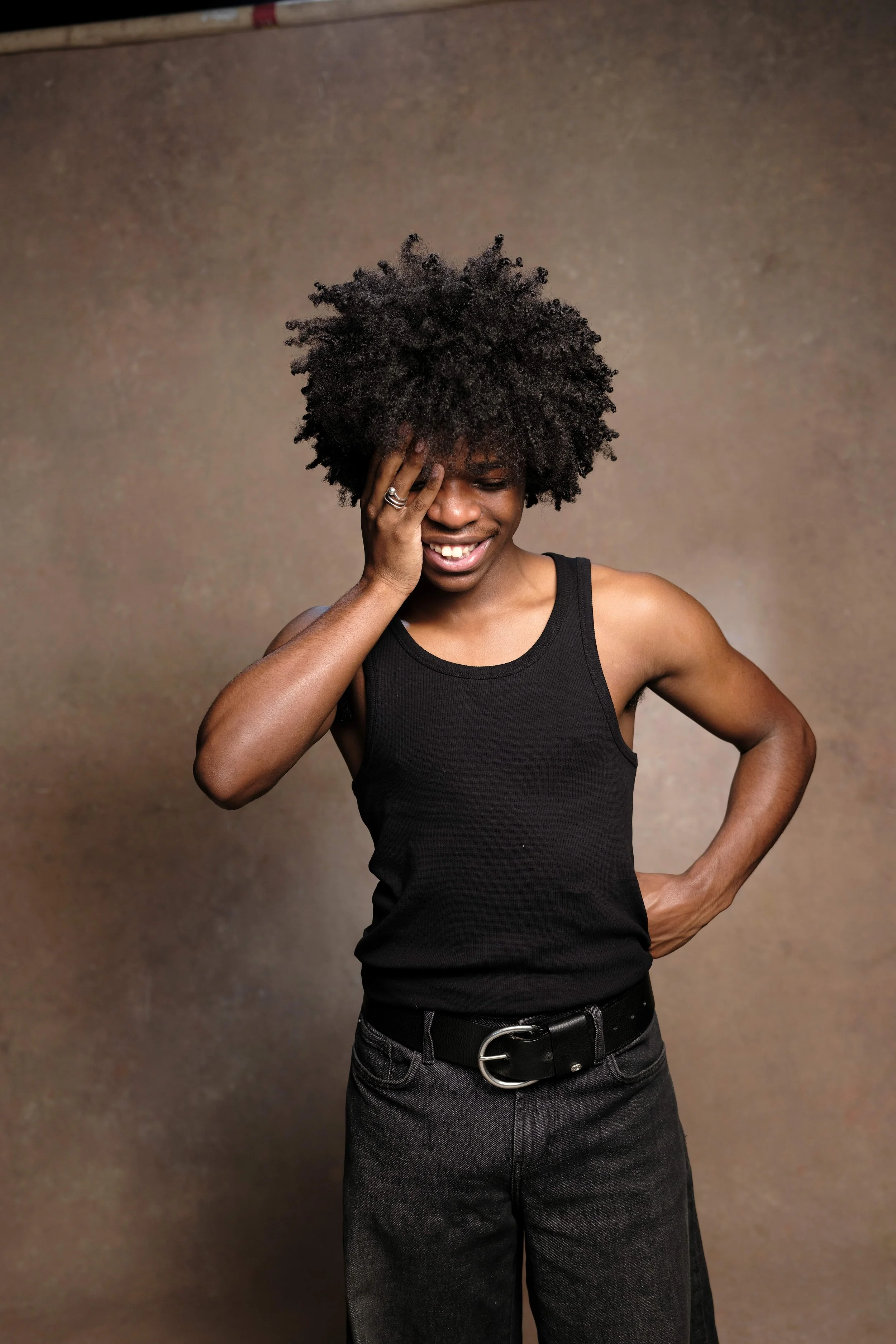 Philadelphia vocalist Nathanael Barlow posing for a studio portrait