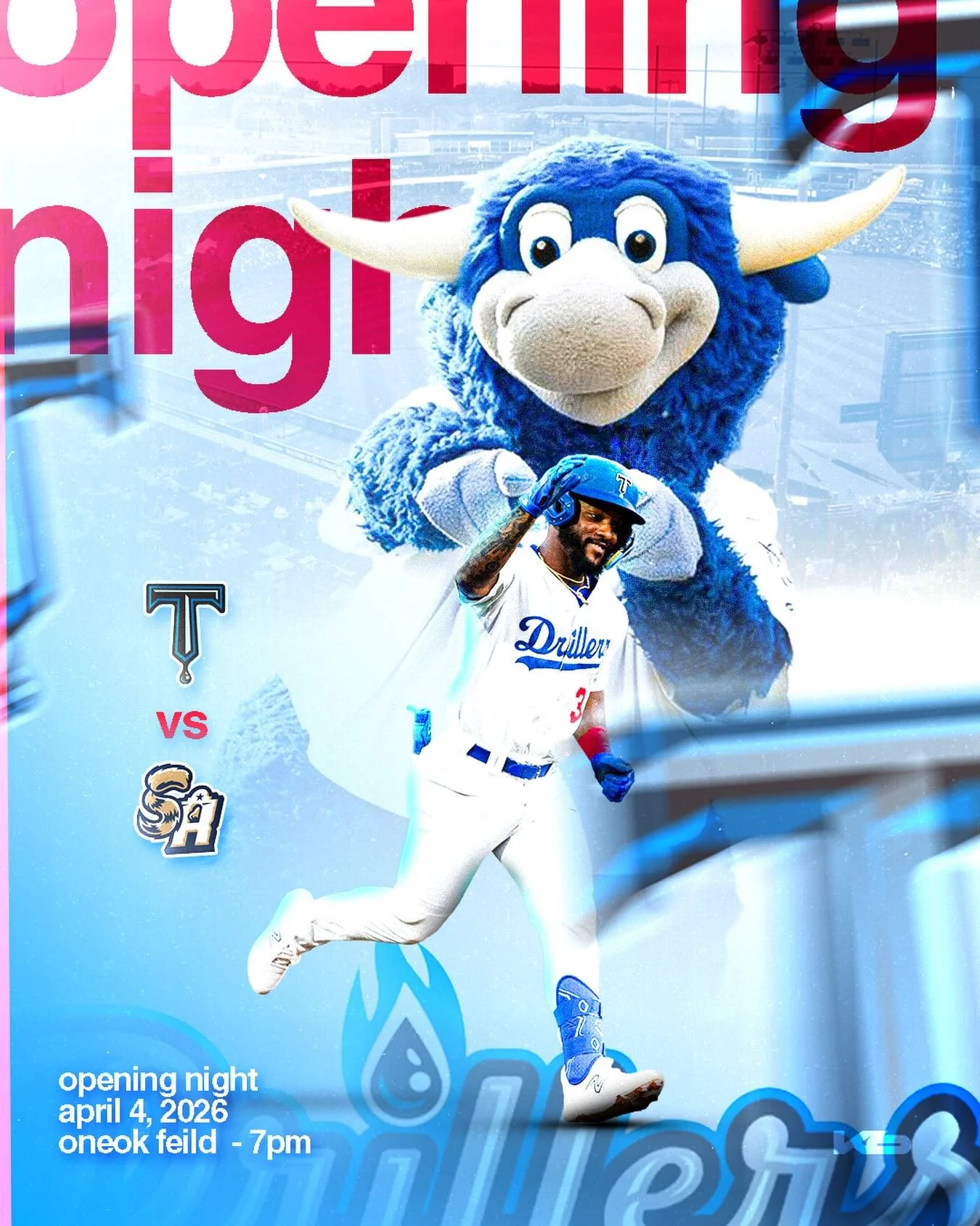Tulsa Drillers Opening Night Poster

#TulsaDrillers #DrillersBaseball #TulsaBaseball #TulsaOK #TulsaSports OpeningNight MiLB MinorLeagueBaseball BaseballSeason BaseballLife SportsGraphics SportsDesign BaseballGraphics Photoshop AdobePhotoshop Photosh