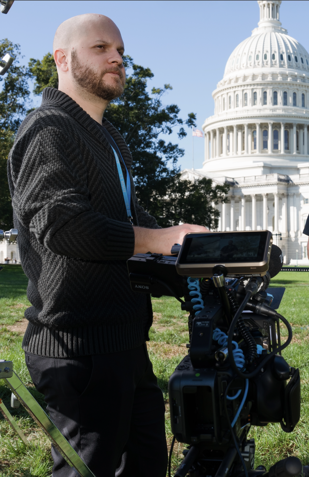 Daniel Lightfoot on set as the Official Cinematographer for the United States Senate at the US Capitol building in Washington, D.C.