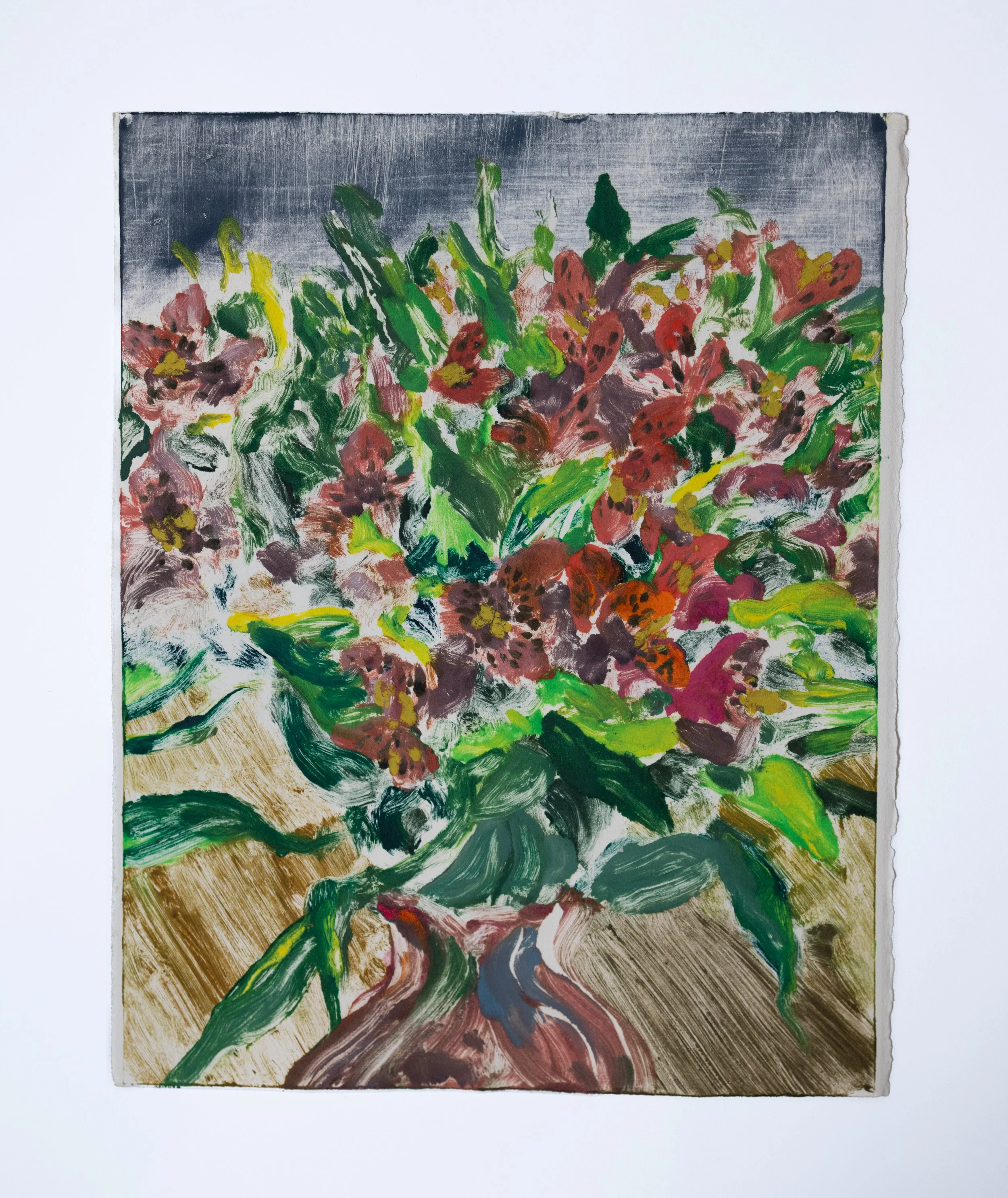 Untitled (Alstroemeria Bouquet), 2024, monotype on paper, 11x14 in.
