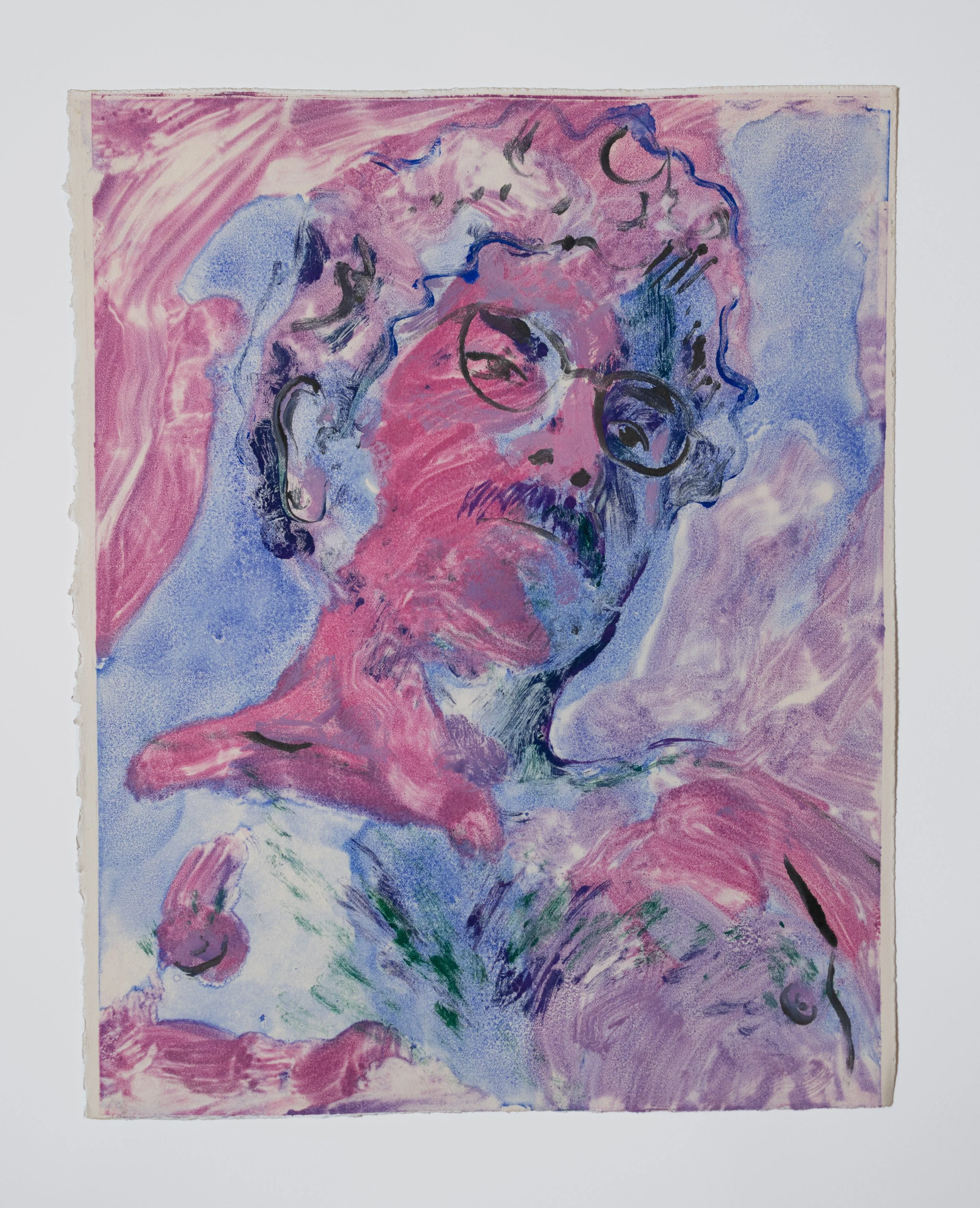 Mitch (Study), 2023, monotype on paper, 11x14 in.