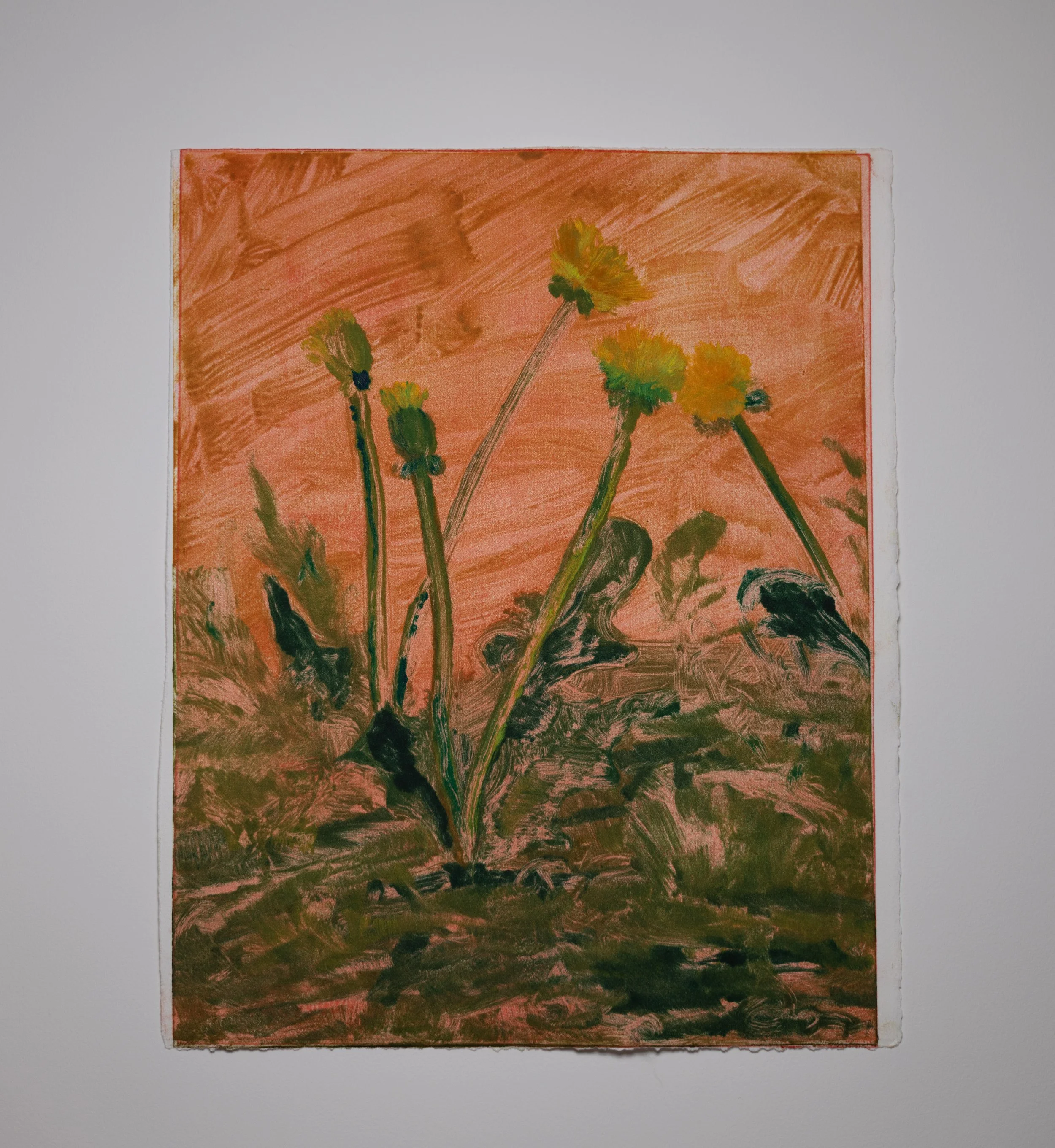 Empty Lots, 2026, monotype on paper, 11x14 in.