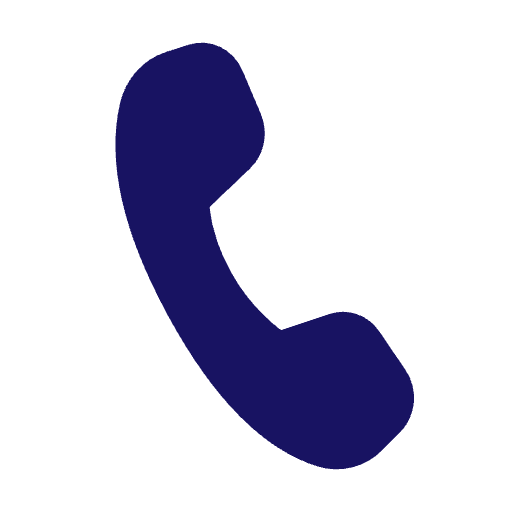 Dark blue icon of a phone