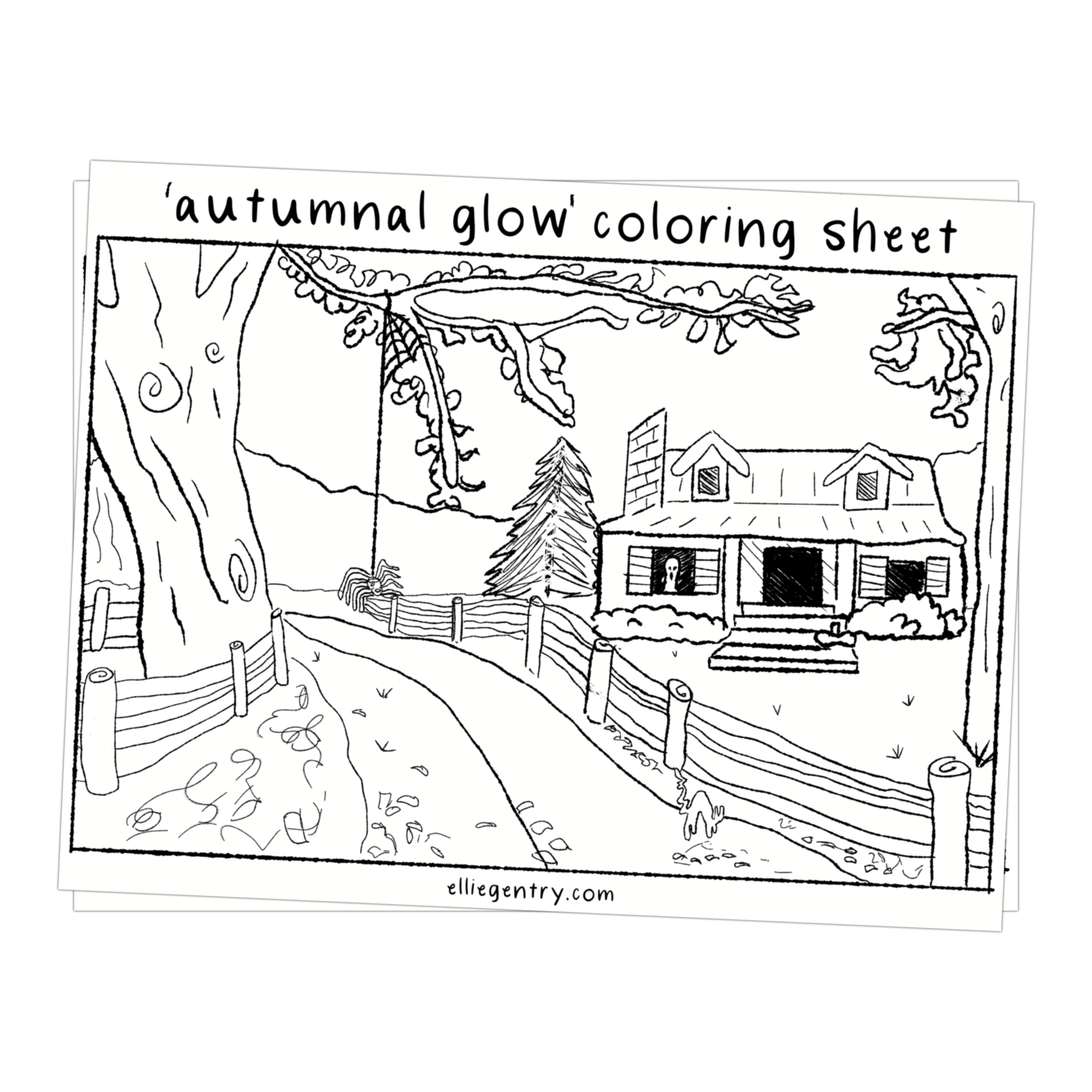 ‘autumnal glow’ coloring sheet *digital download*