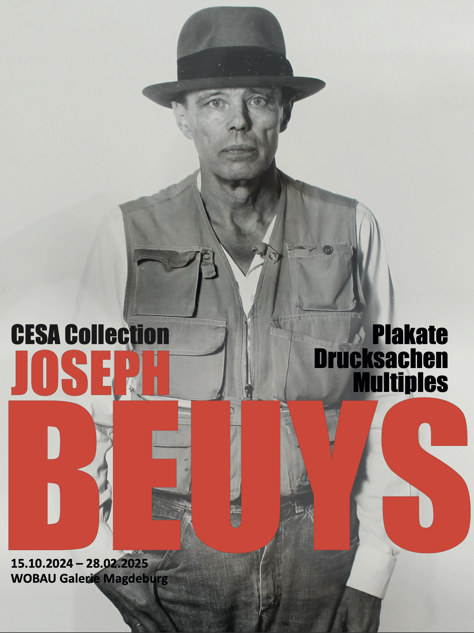 Ausstellungskatalog (Cover) zur Ausstellung JOSEPH BEUYS in der WOBAU Galerie Magdeburg 2024 / 2025.